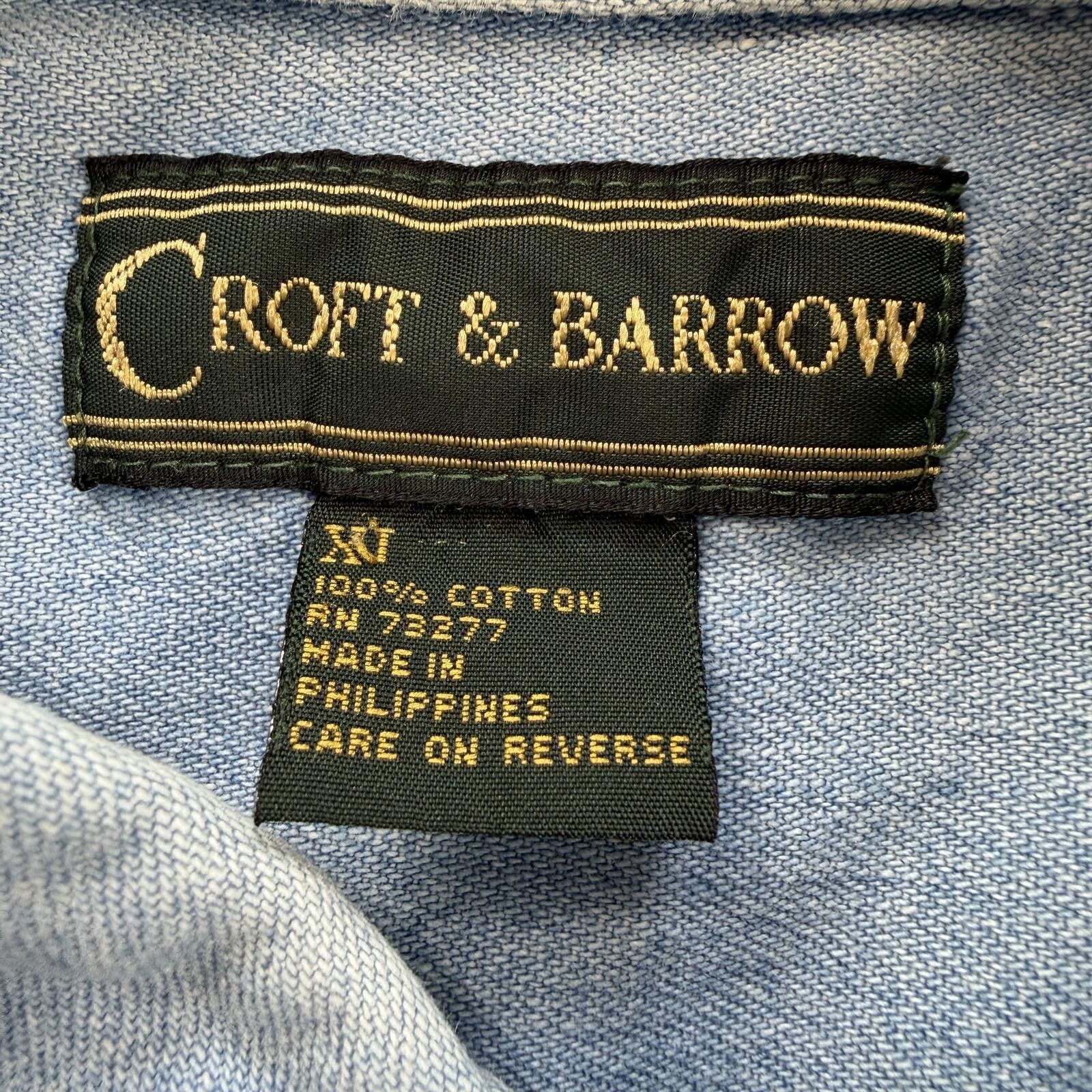 Croft & Barrow Vintage Croft & Barrow Light Wash Denim Button Up Shirt XXL Size US XXL / EU 58 / 5 - 4 Thumbnail