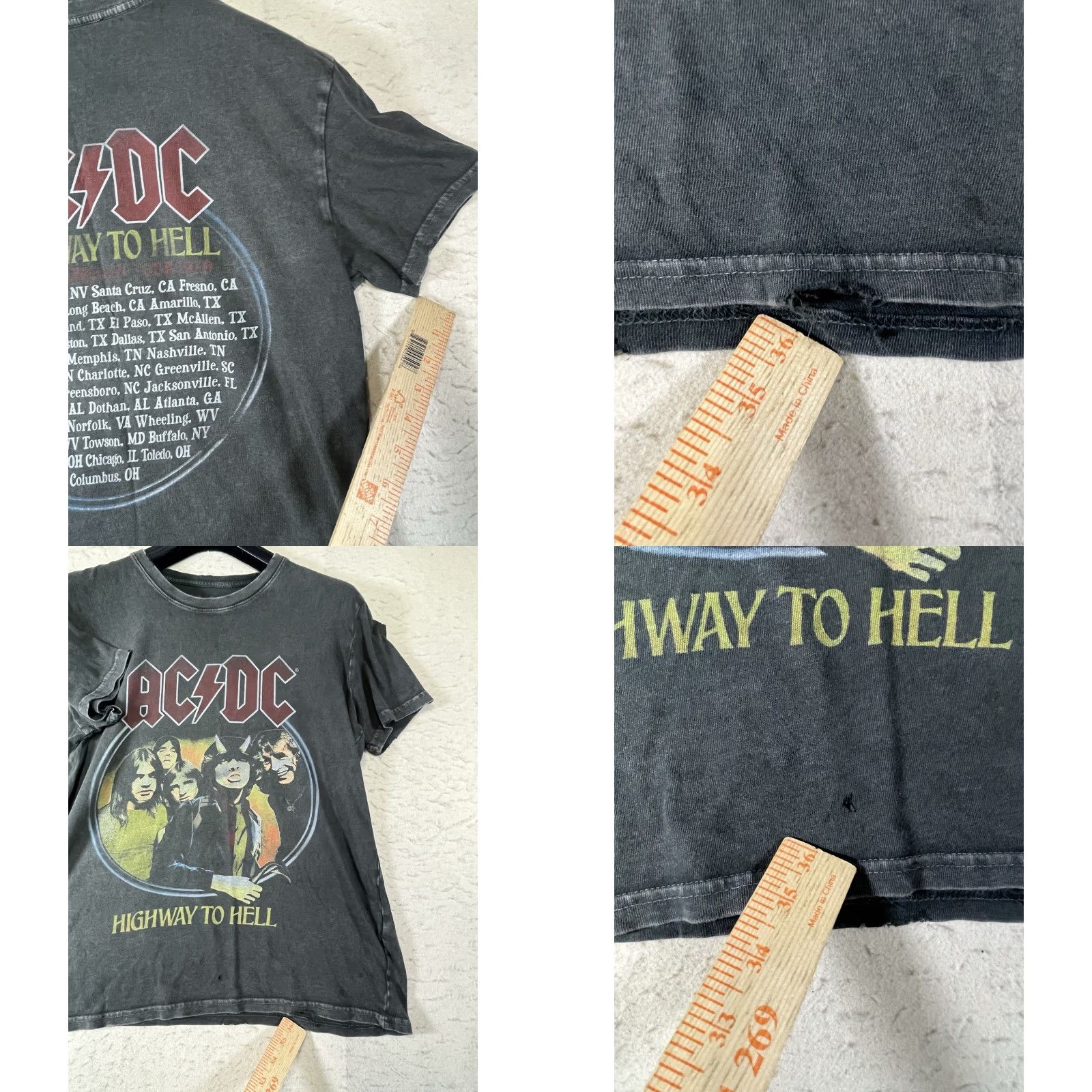 Lucky Brand Lucky Brand AC/DC Highway To Hell T-Shirt Mens M Black Distressed Style Shirt Size US M / EU 48-50 / 2 - 8 Thumbnail