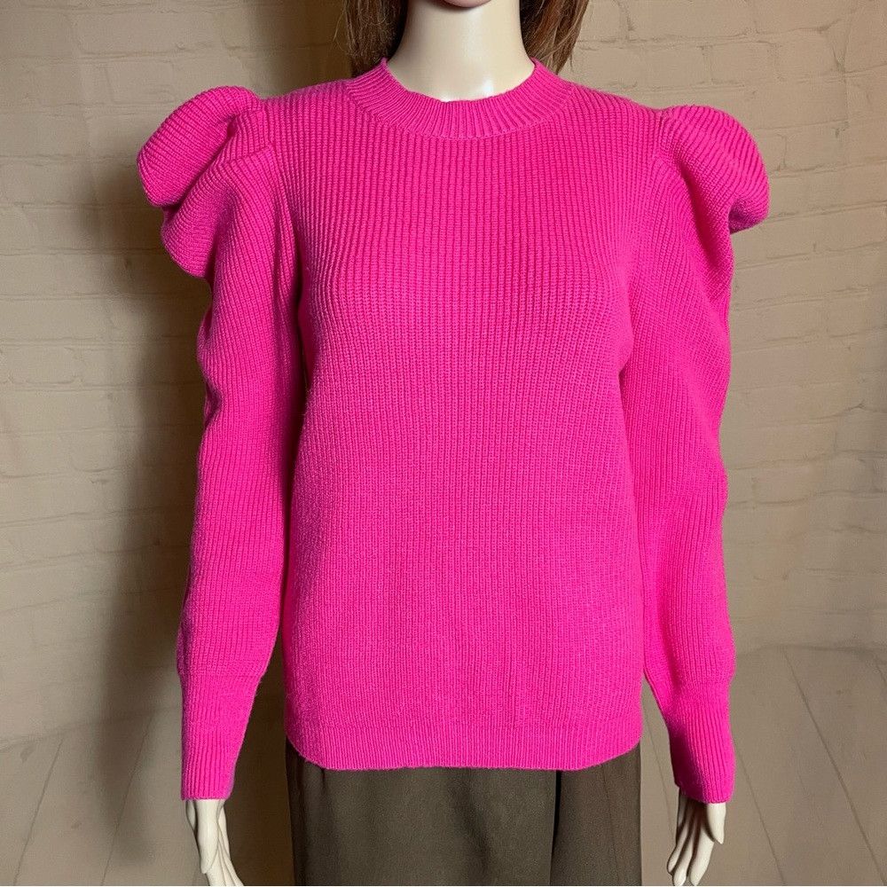 Other NWT New Cliche Puff Sleeve Hot Pink Sweater Size M Size M / US 6-8 / IT 42-44 - 9 Thumbnail