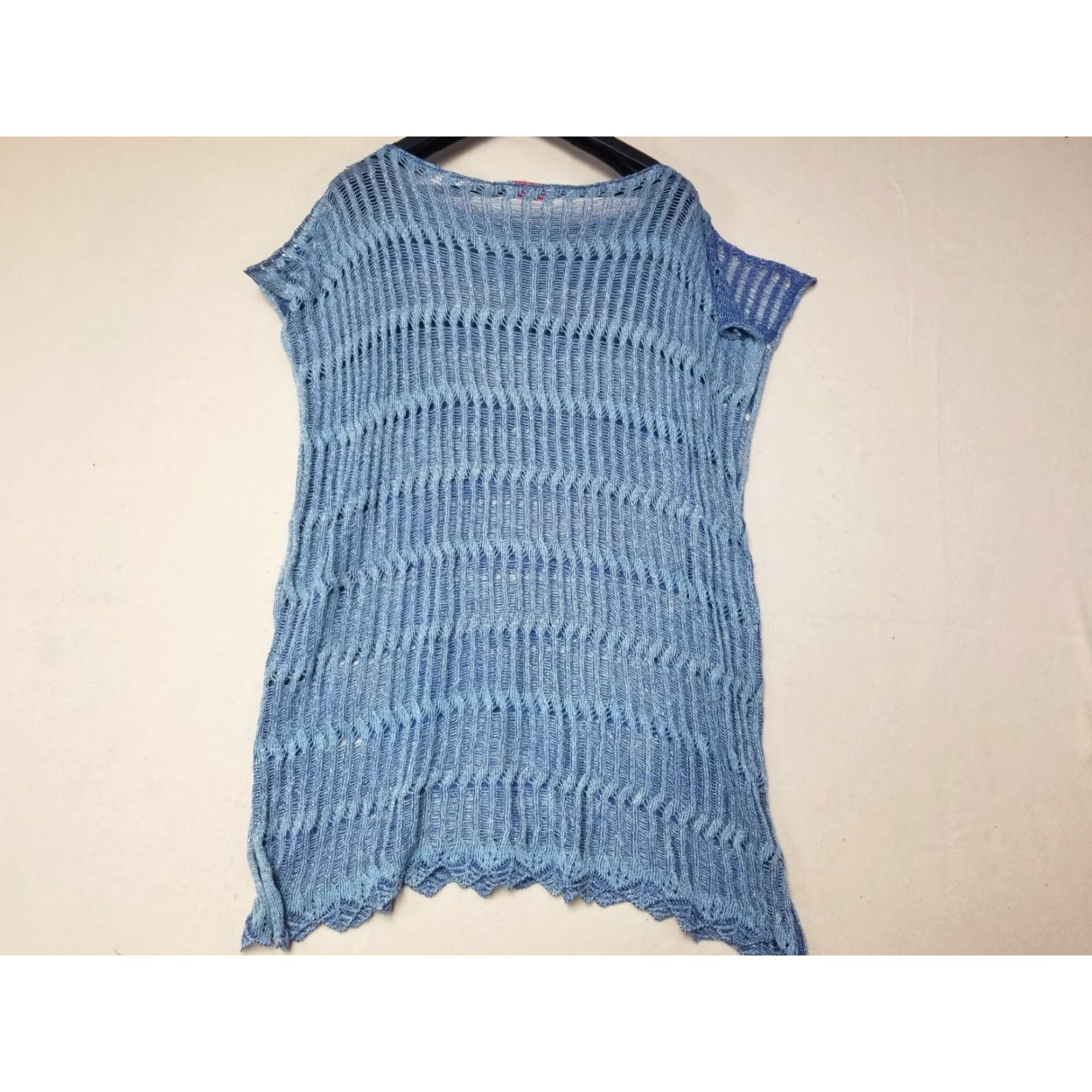 Vintage Cecilia Prado Anthropologie Crochet Cover Up Boxy Fit Blue Women One Size Size ONE SIZE - 2 Thumbnail