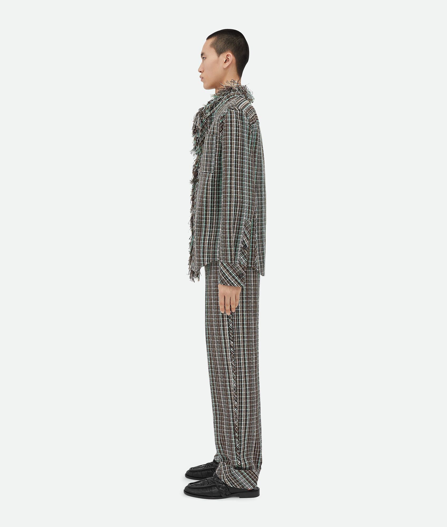 Bottega Veneta o1loc1c1025 788994 Cotton Check Jacket With Fringes Size US S / EU 44-46 / 1 - 2 Thumbnail