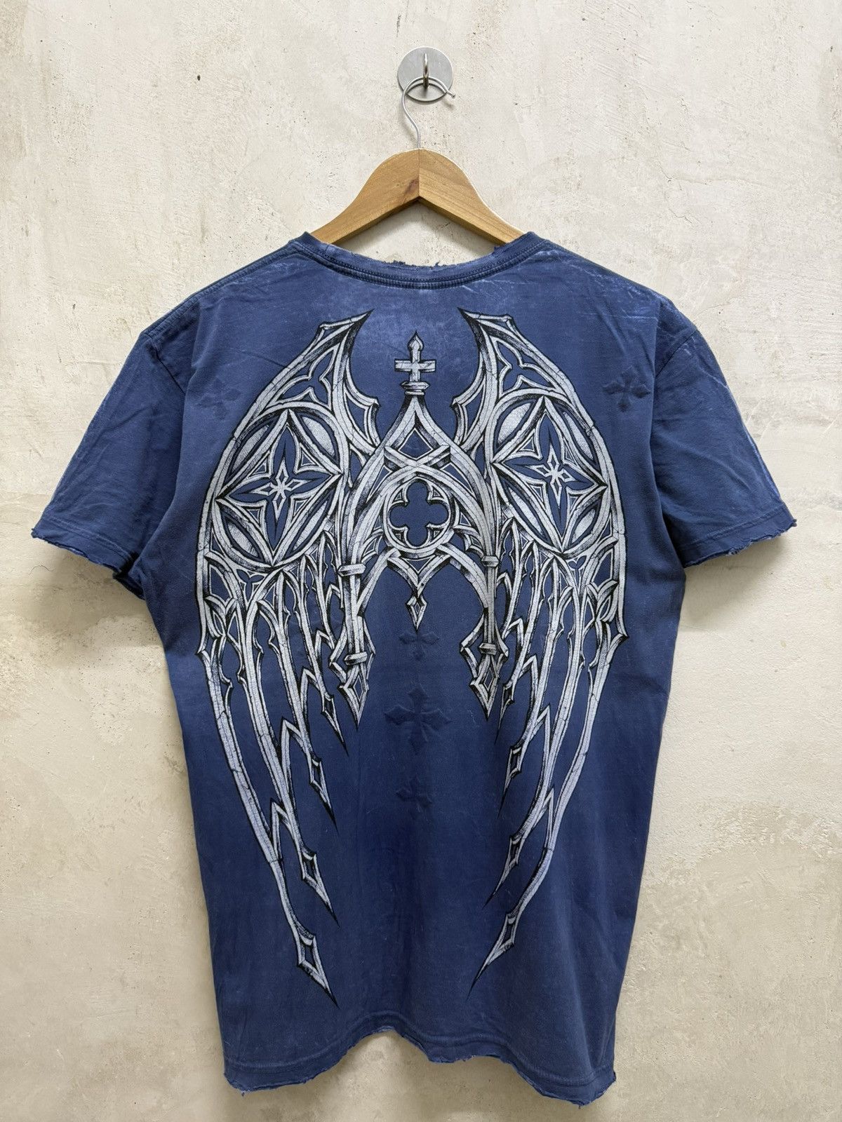 Affliction 2000s Affliction Angel Wings Cross Reversible y2k Tees Size US L / EU 52-54 / 3 - 1 Thumbnail