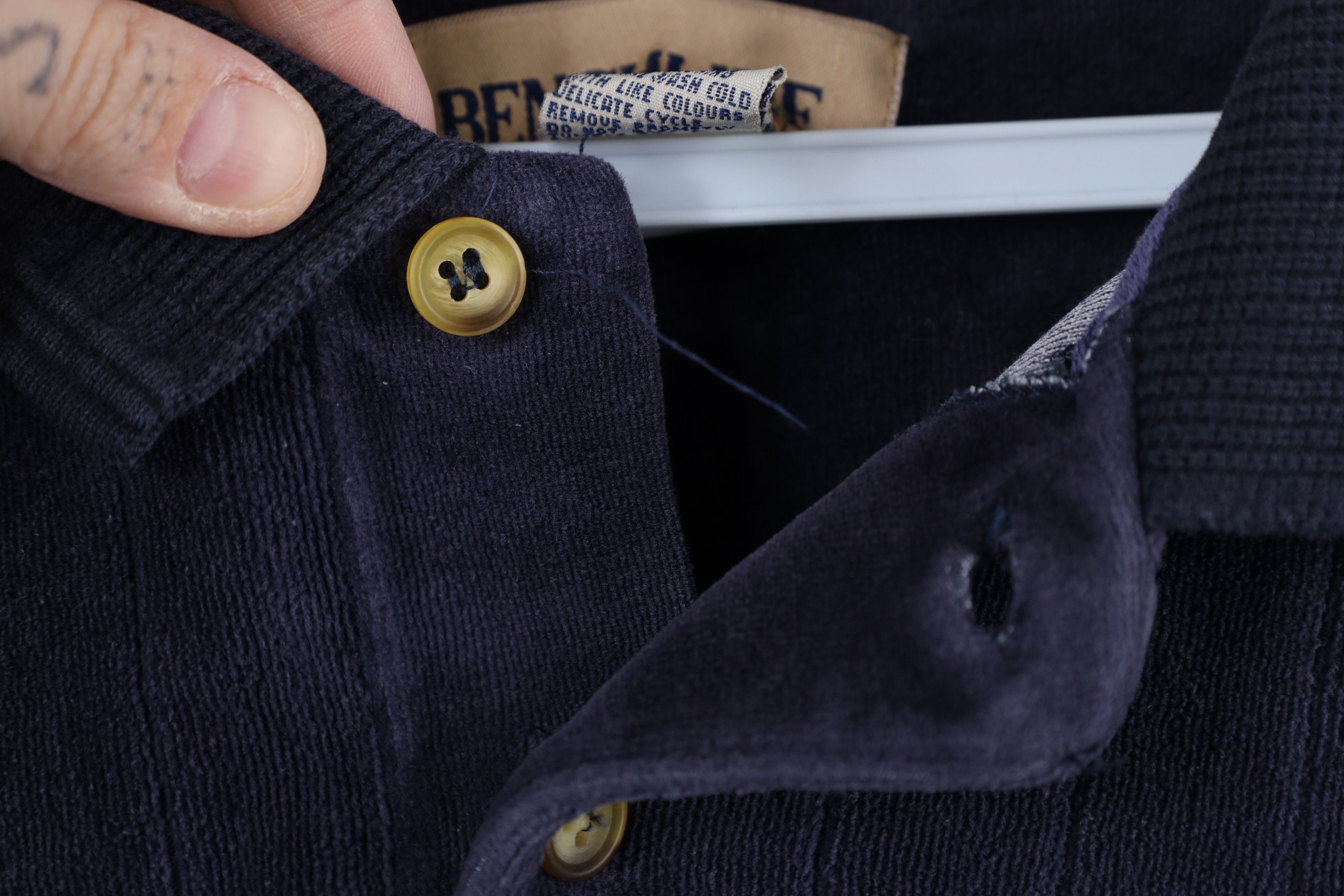 Vintage Vintage 90s Streetwear Fleece Velour Long Sleeve Polo Size US L / EU 52-54 / 3 - 4 Thumbnail