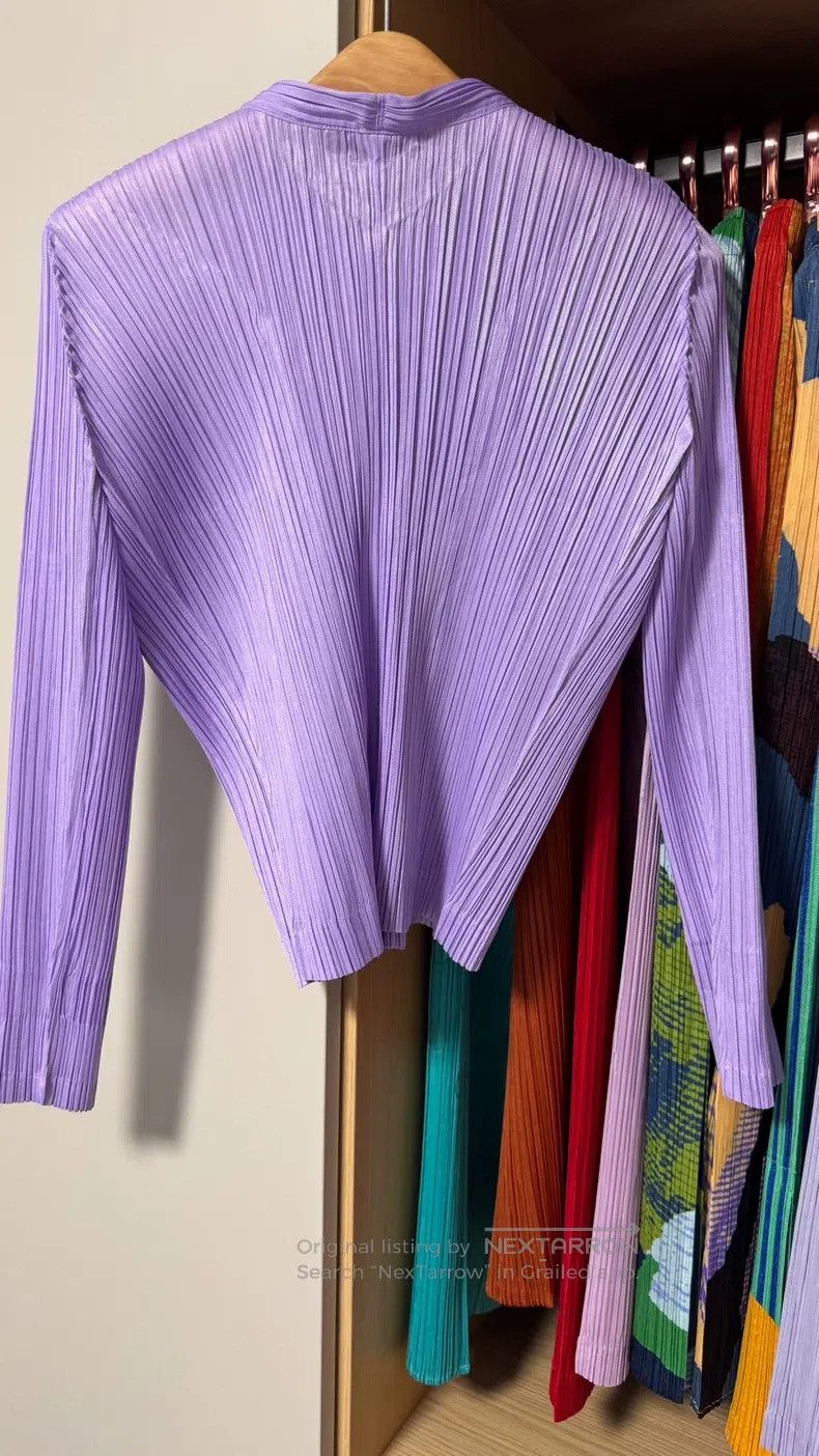 Issey Miyake Issey Miyake Purple Cardigan Size L / US 10 / IT 46 - 2 Thumbnail