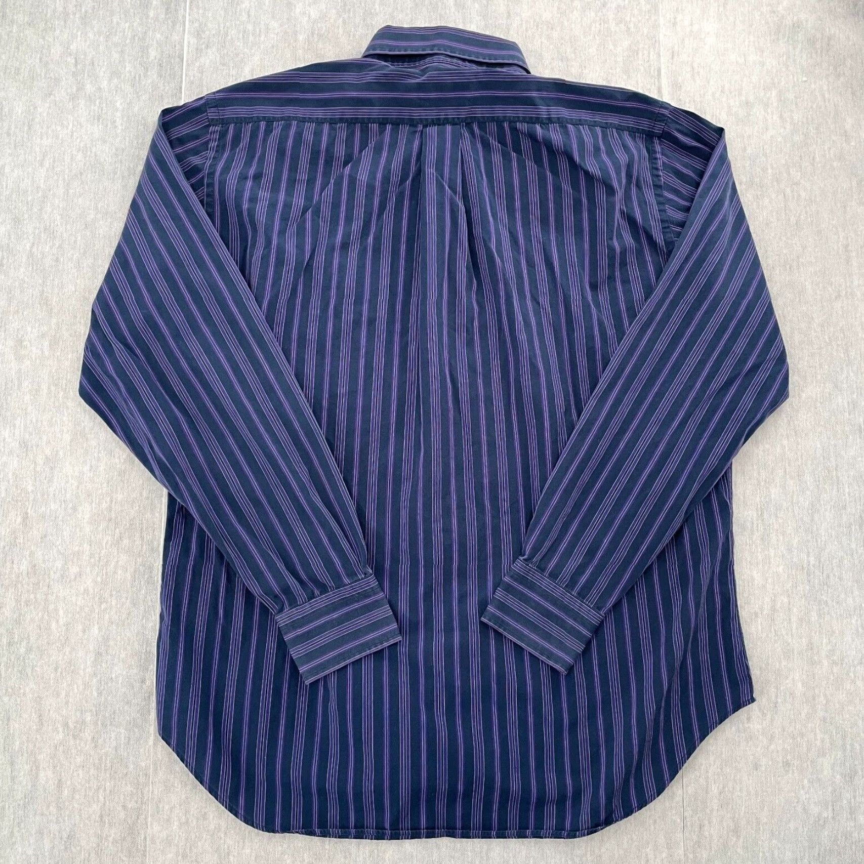 Lamborghini Tonino Lamborghini Shirt Adult 16/41 Blue Purple Striped Button-Up Long Sleeve Men Regular 16/41 Cars Collection 90s? (Note: This is uncertain) Size US L / EU 52-54 / 3 - 2 Thumbnail