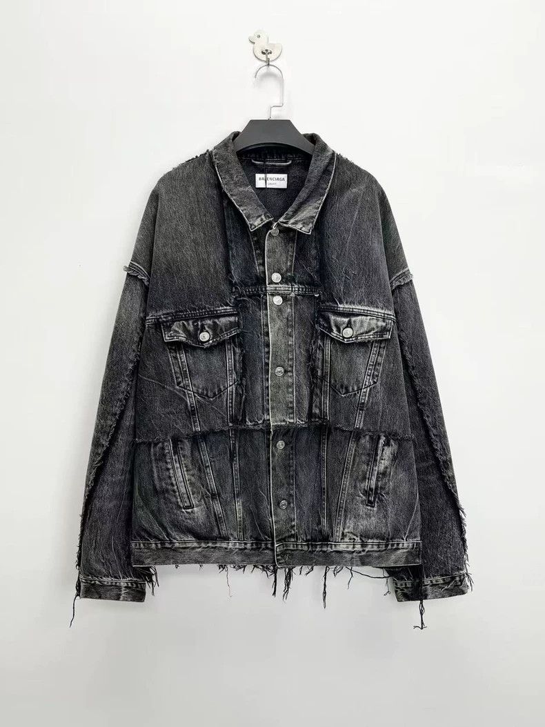 Balenciaga Balenciaga Washed and distressed black grey double-layered Size US XL / EU 56 / 4 - 1 Thumbnail