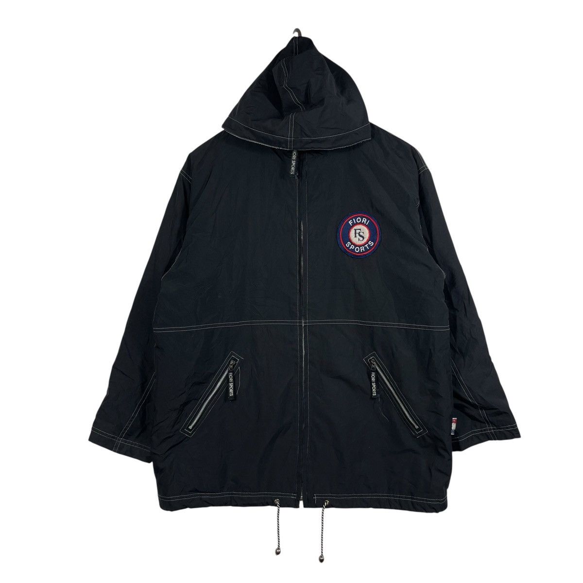 Vintage Fiori Sports Hooded Windbreaker Jacket Big Logo Embroidery Size US M / EU 48-50 / 2 - 1 Thumbnail