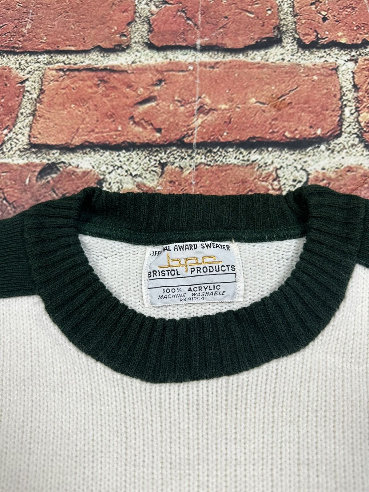Other Vintage 70s BRISTOL Sweater Two Tone Blank Varsity Letterman Size US M / EU 48-50 / 2 - 7 Thumbnail
