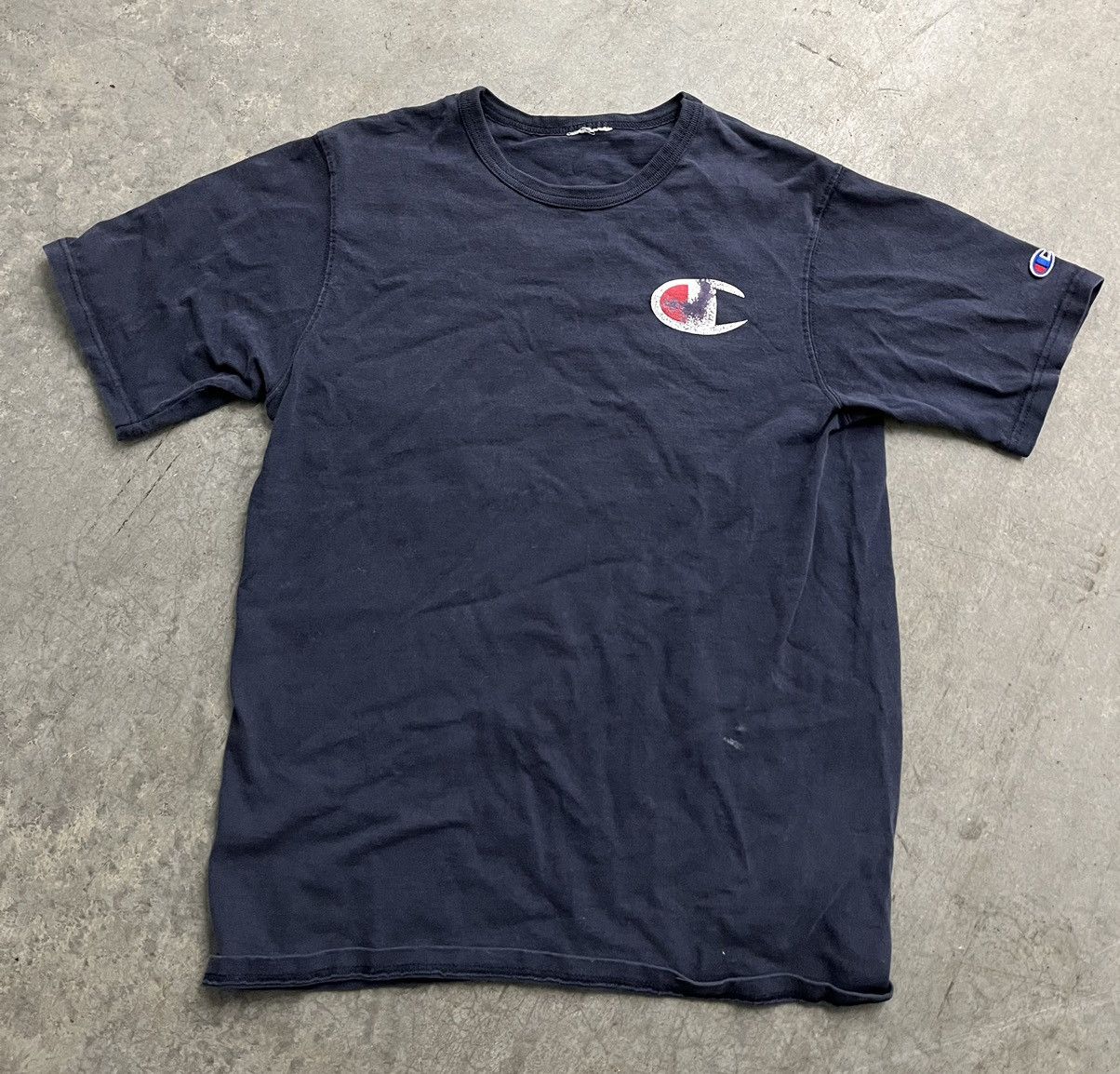 Champion Champion Logo Dark Distressed T-Shirt Size US S / EU 44-46 / 1 - 1 Thumbnail