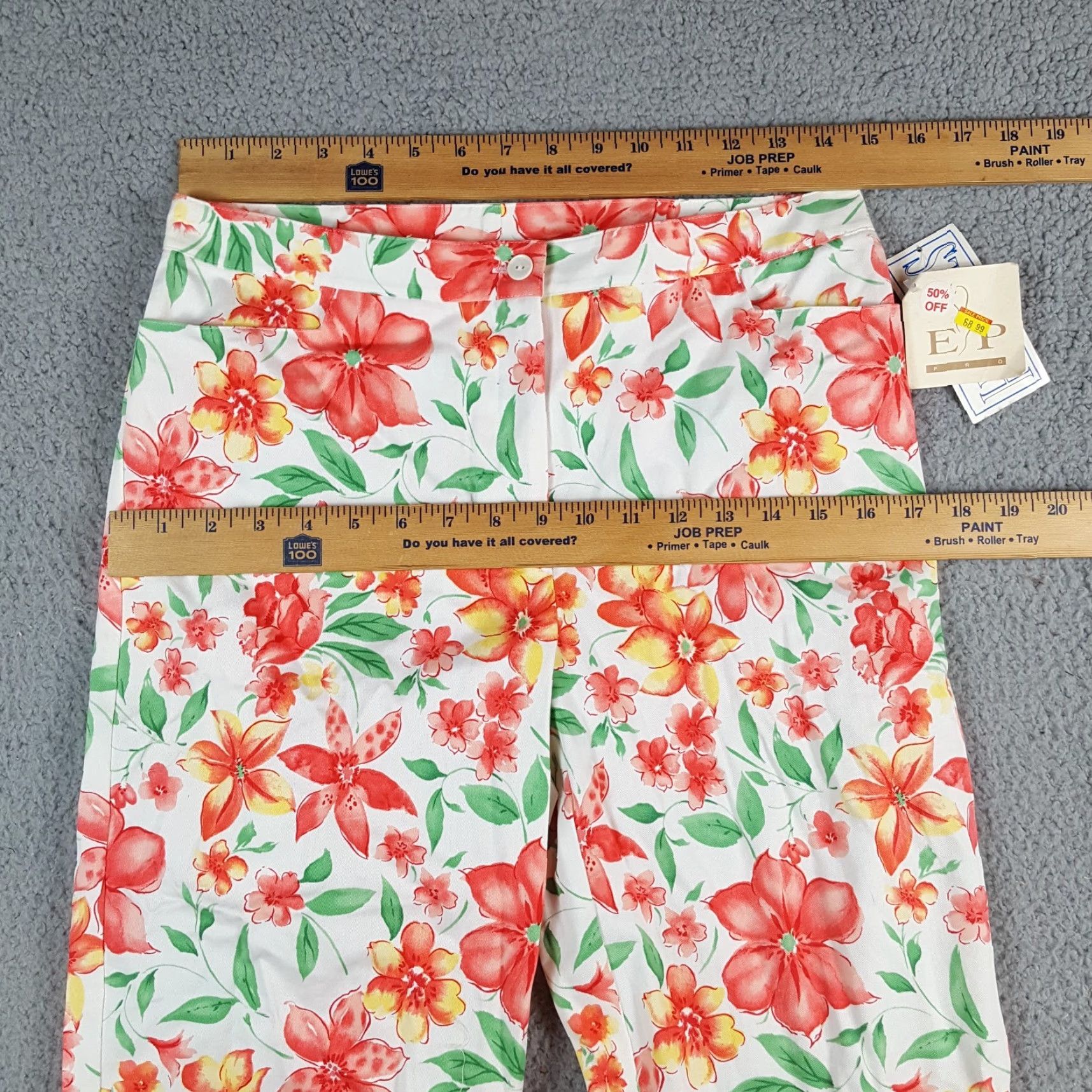 Vintage Vintage Y2K Peach Flower Floral Capris Women's Size 8 Retro Capri Chino Pants Size 30" / US 8 / IT 44 - 5 Thumbnail