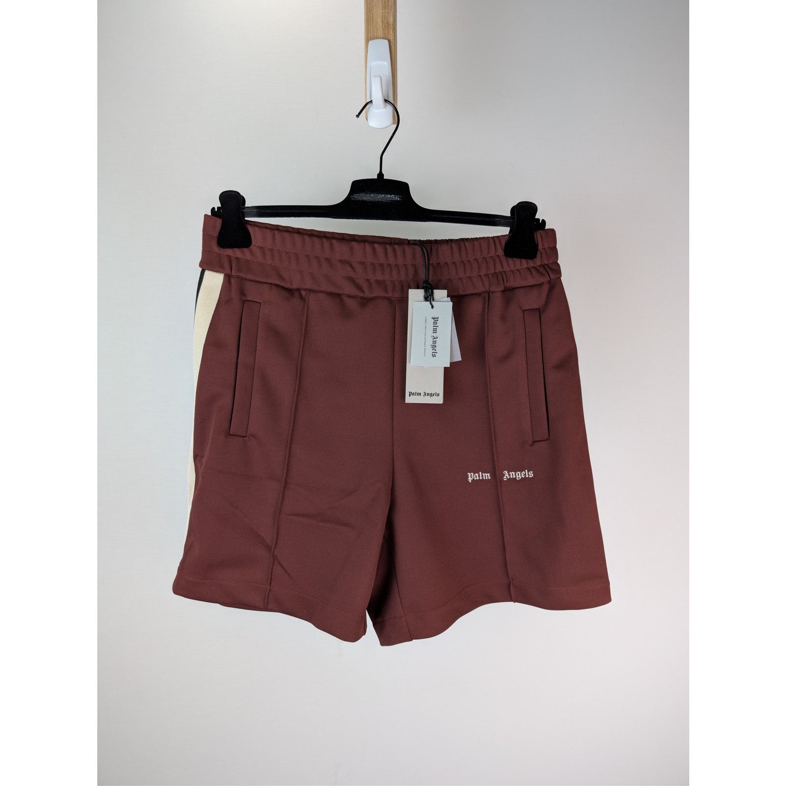 Palm Angels o1rshd1 Classic Logo Track Shorts in Burgundy / Off White Size US 36 / EU 52 - 2 Thumbnail