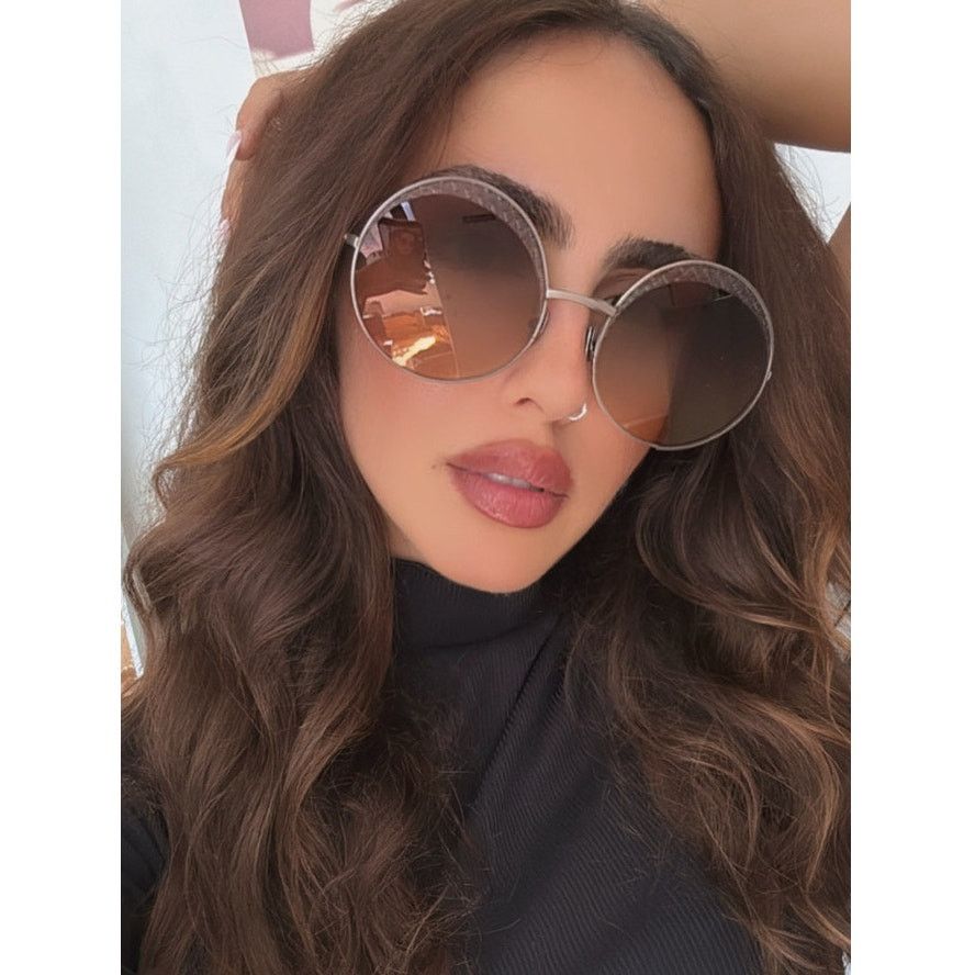 Bottega Veneta NEW Bottega Veneta BV0190S Bronze Round Mirror Sunglasses Size ONE SIZE - 1 Thumbnail