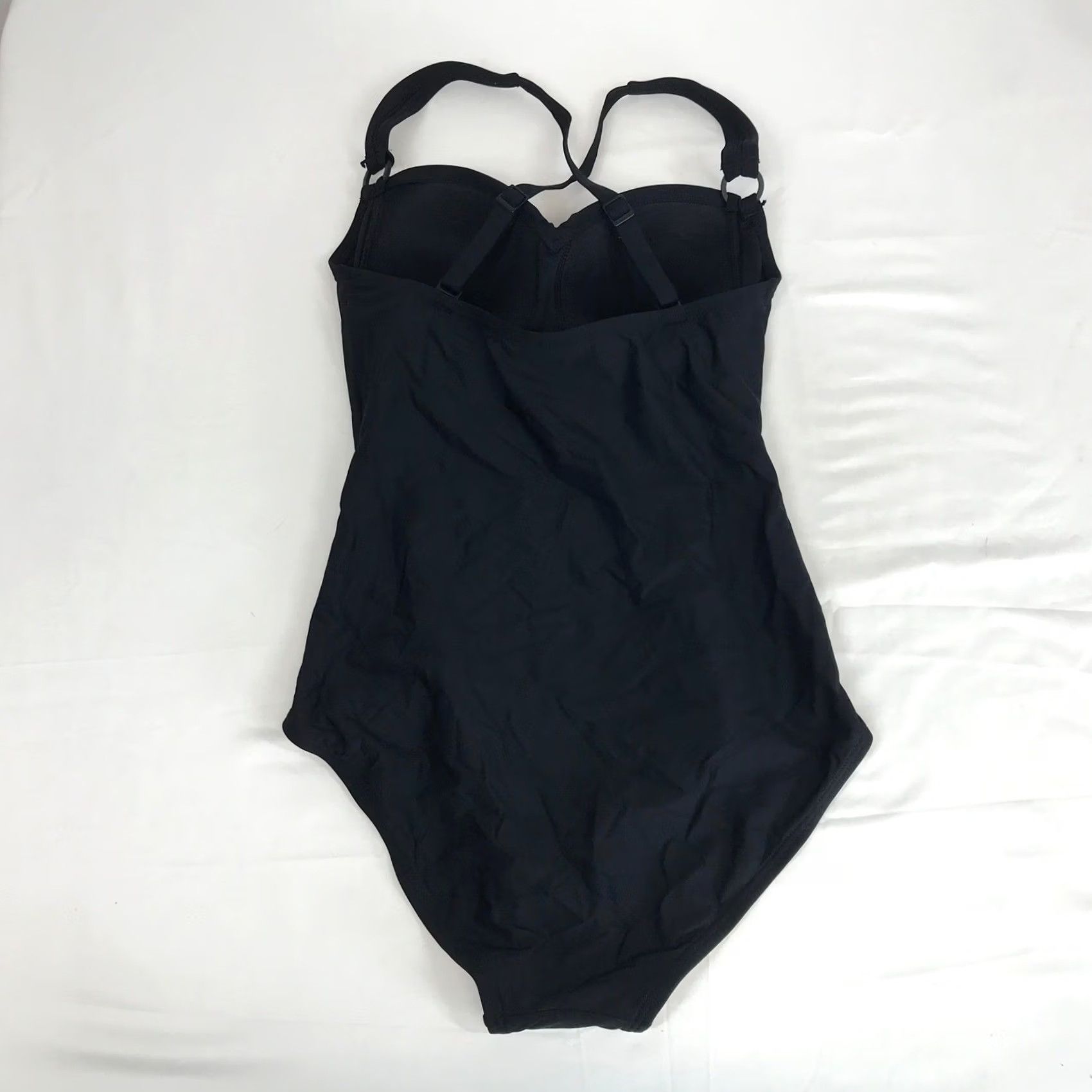 DKNY DKNY One Piece Swimsuit Womens Black Ruched Twisted Knot Bust Size M Size ONE SIZE - 4 Thumbnail