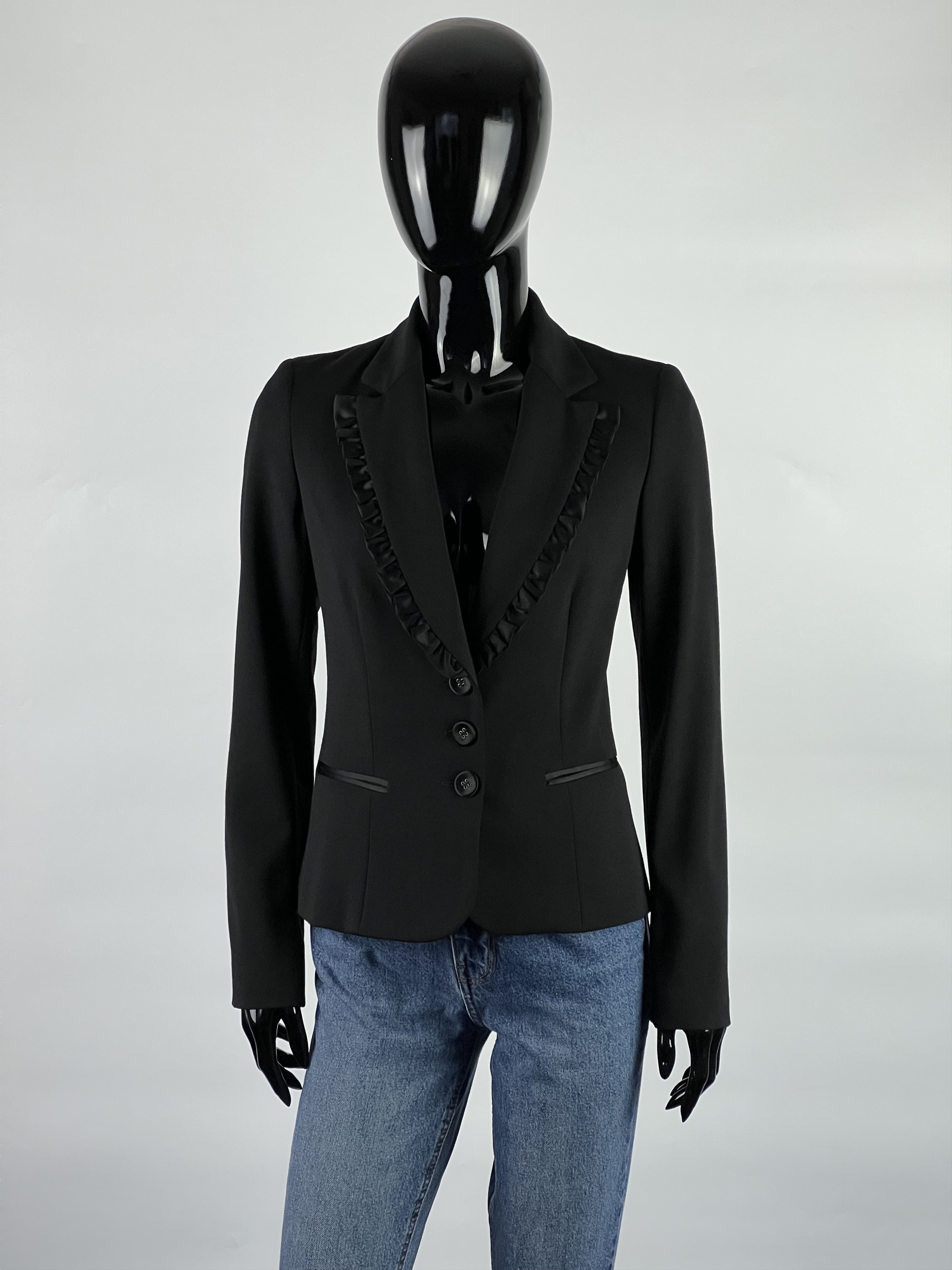 Moschino Moschino Jeans Women's Black Wool Blazer Size US2 IT38 GB6 Size XS / US 0-2 / IT 36-38 - 1 Thumbnail