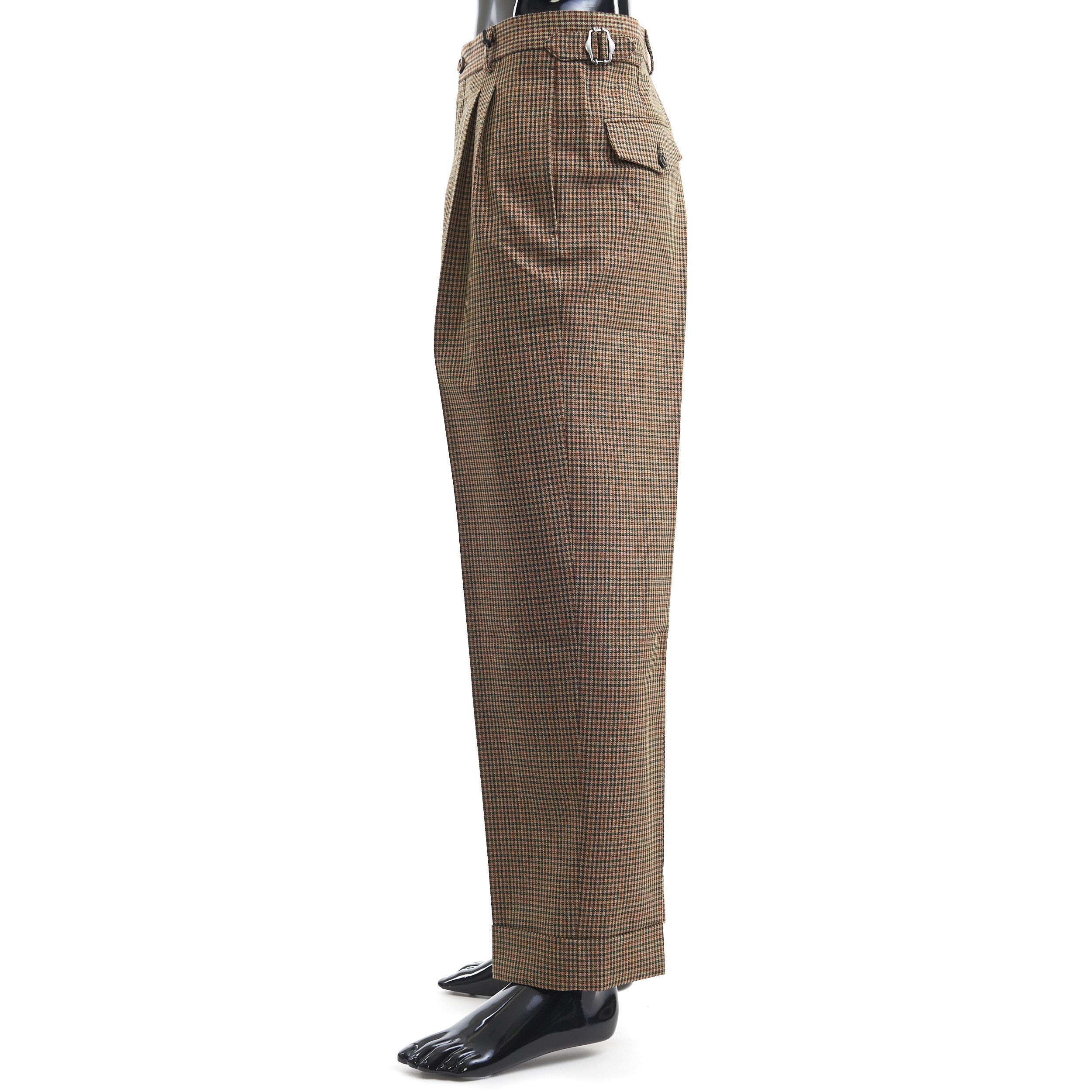 Gucci Check Wool Trouser With Patch In Brown And Orange Size US 32 / EU 48 - 3 Thumbnail