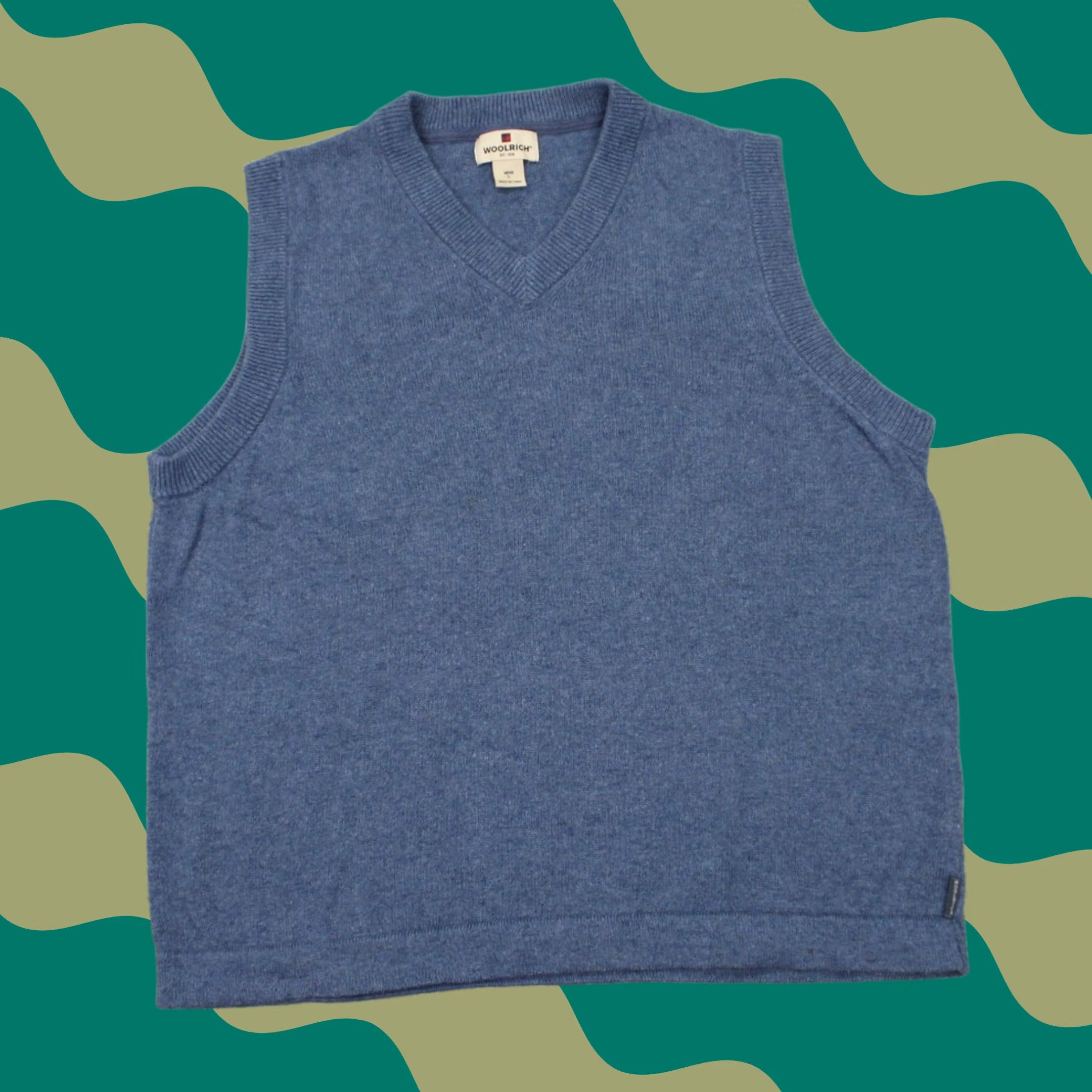 Vintage Woolrich Sweater Vest Mens Large Blue Cotton/Lambswool V-Neck Soft Pullover Vest Mens Large Blue Woolrich Sweater Vest Size US L / EU 52-54 / 3 - 1 Thumbnail