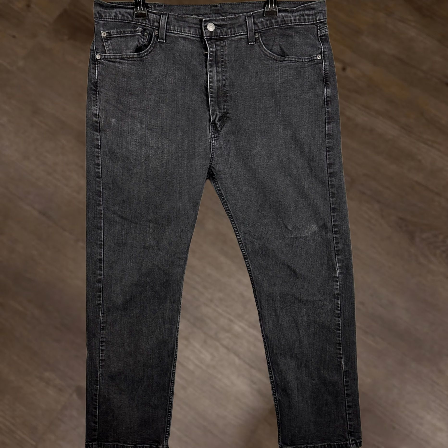 Levi's Levi's 505 Regular Fit Jeans Mens 40x30 Faded Black Stretch Denim Straight Leg Regular Rise NA Zip Button Size US 40 / EU 56 - 1 Thumbnail