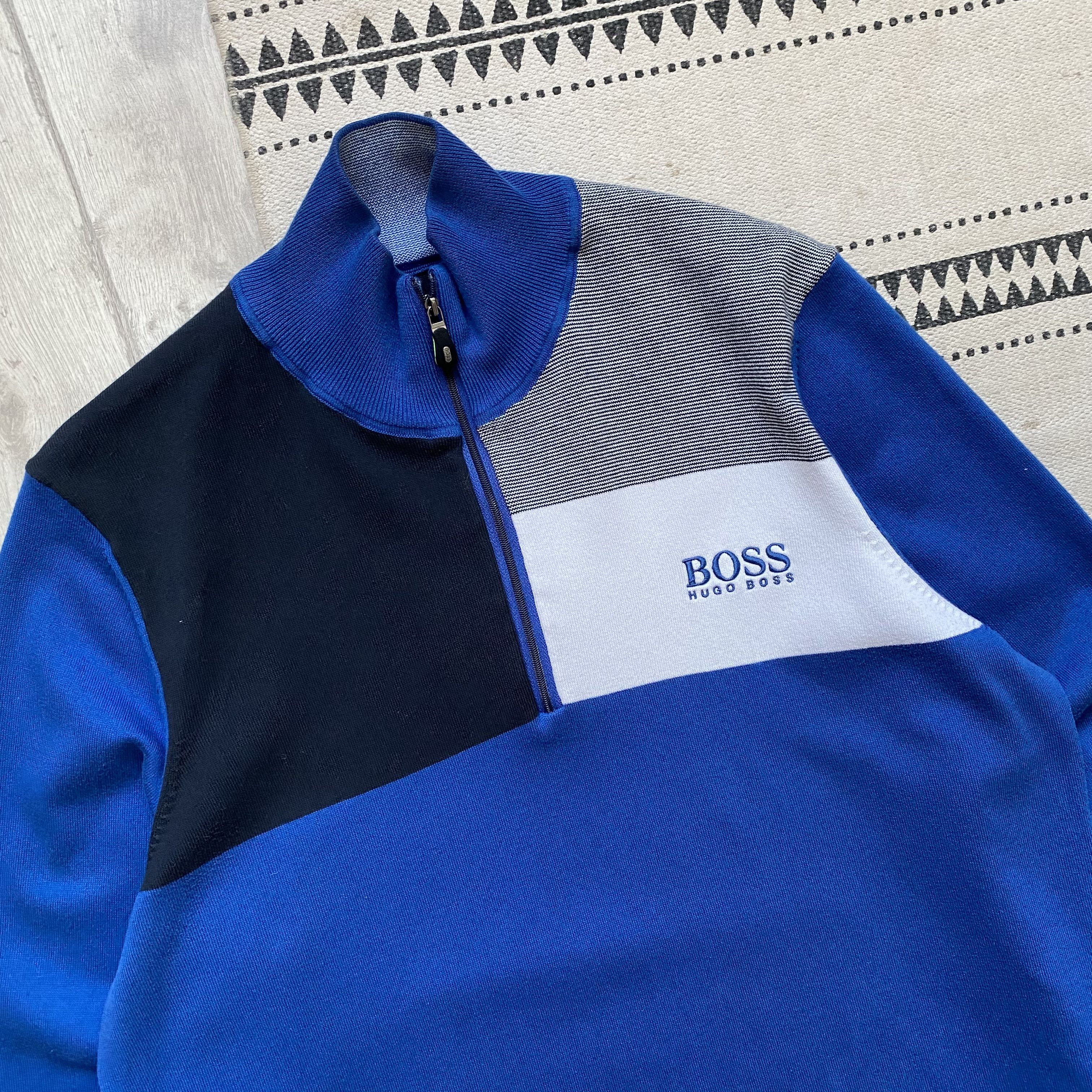 Hugo Boss Designer Hugo Boss Sweater light half zip colorblock Size US L / EU 52-54 / 3 - 2 Thumbnail