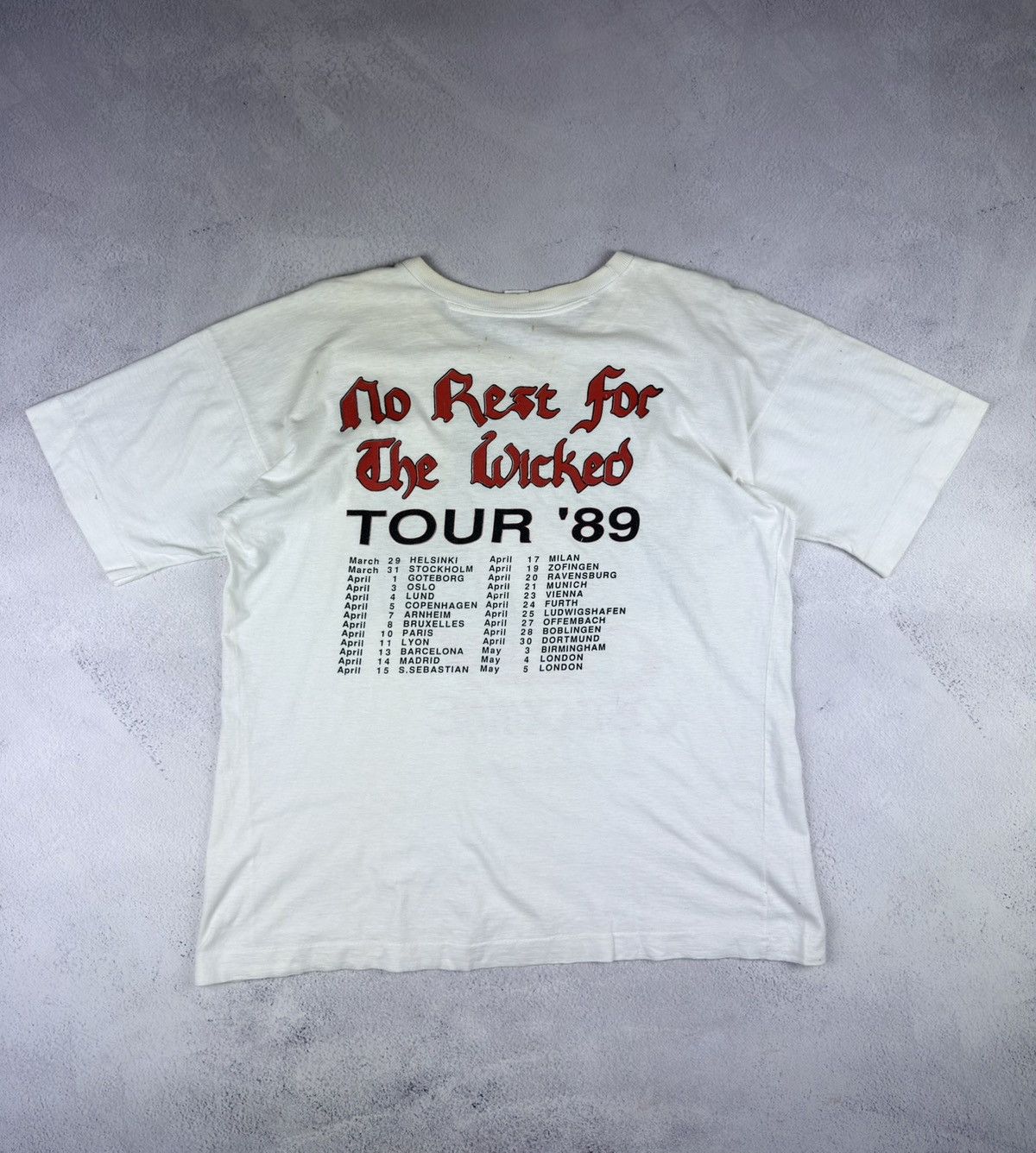 Ozzy Osbourne Rare! Vintage 1988 Ozzy Osbourne No Rest For The Wicked Band Size US M / EU 48-50 / 2 - 11 Thumbnail