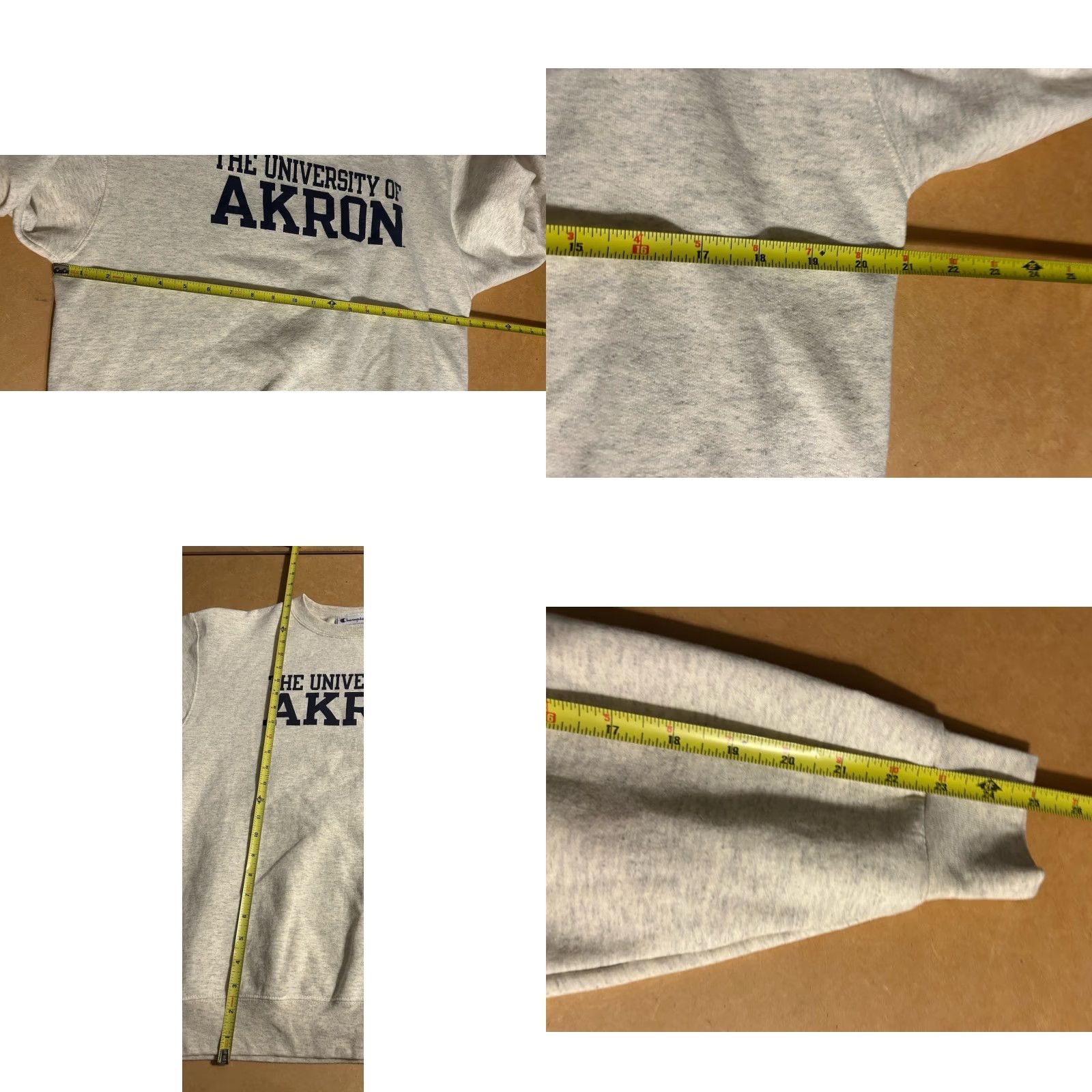 Champion VINTAGE Champion Sweatshirt University Of Akron Pullover Heather Creme Creme Crew Neck Unisex Adults Medium Size US M / EU 48-50 / 2 - 11 Thumbnail