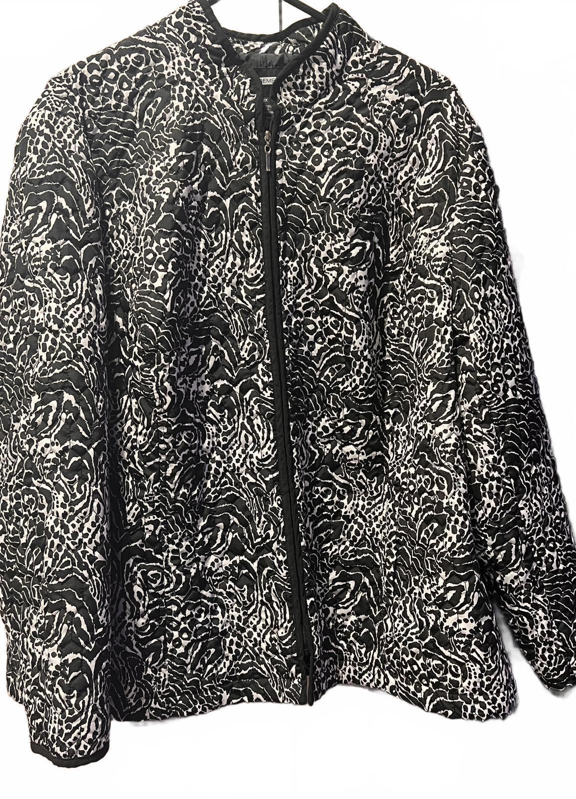 Other Requirements Women's Quilted Jacket Size 2X Black and White Size XXL / US 16-18 / IT 52-54 - 1 Thumbnail