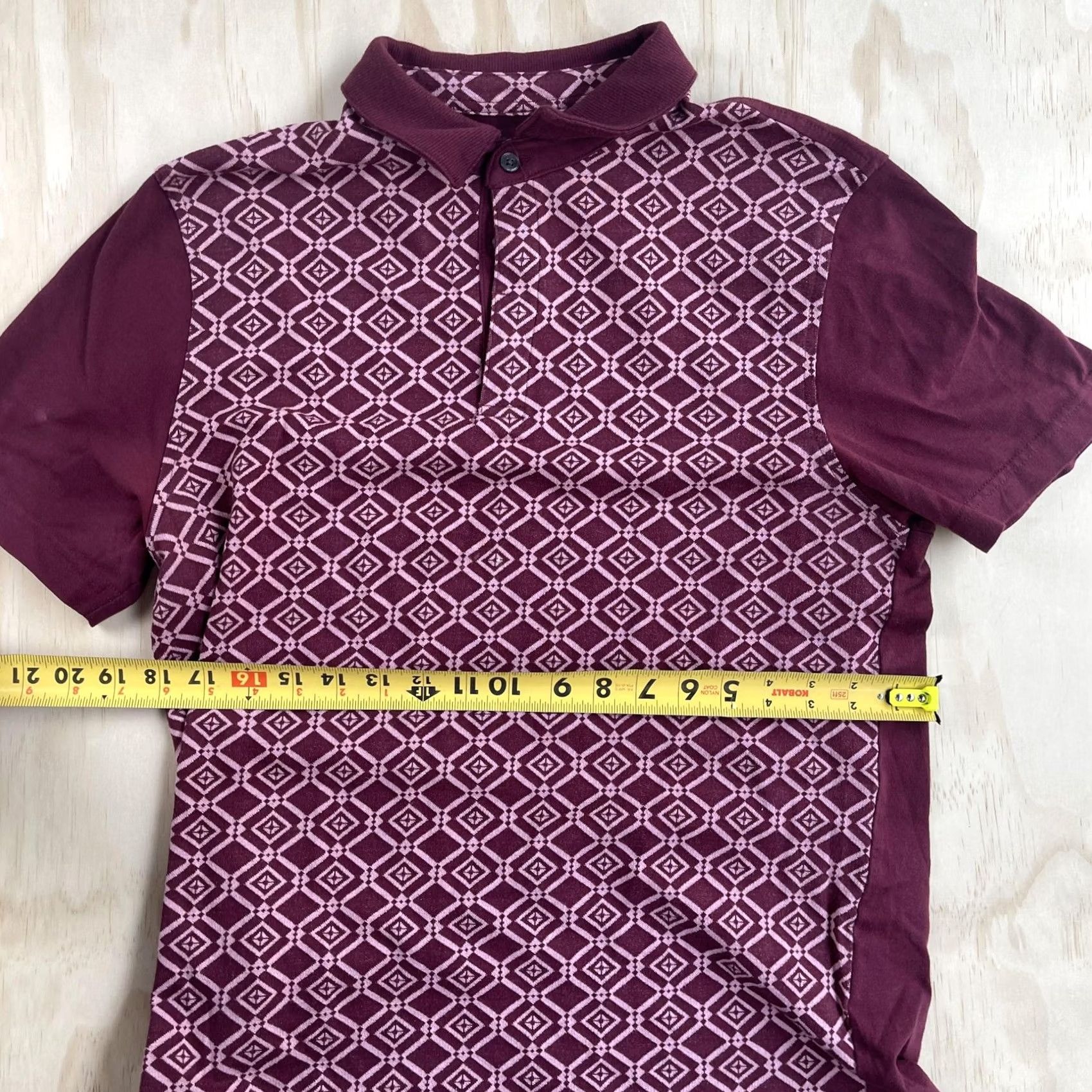 Alfani Alfani Polo Shirt Mens M Red Geometric Knit Short Sleeve Casual Top Size US M / EU 48-50 / 2 - 4 Thumbnail