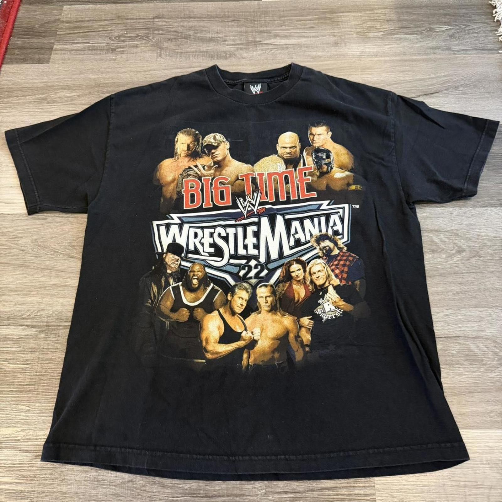 WWE Vintage big time wrestlemania 22 t shirt 06 XL chris benoit Size US XL / EU 56 / 4 - 3 Thumbnail