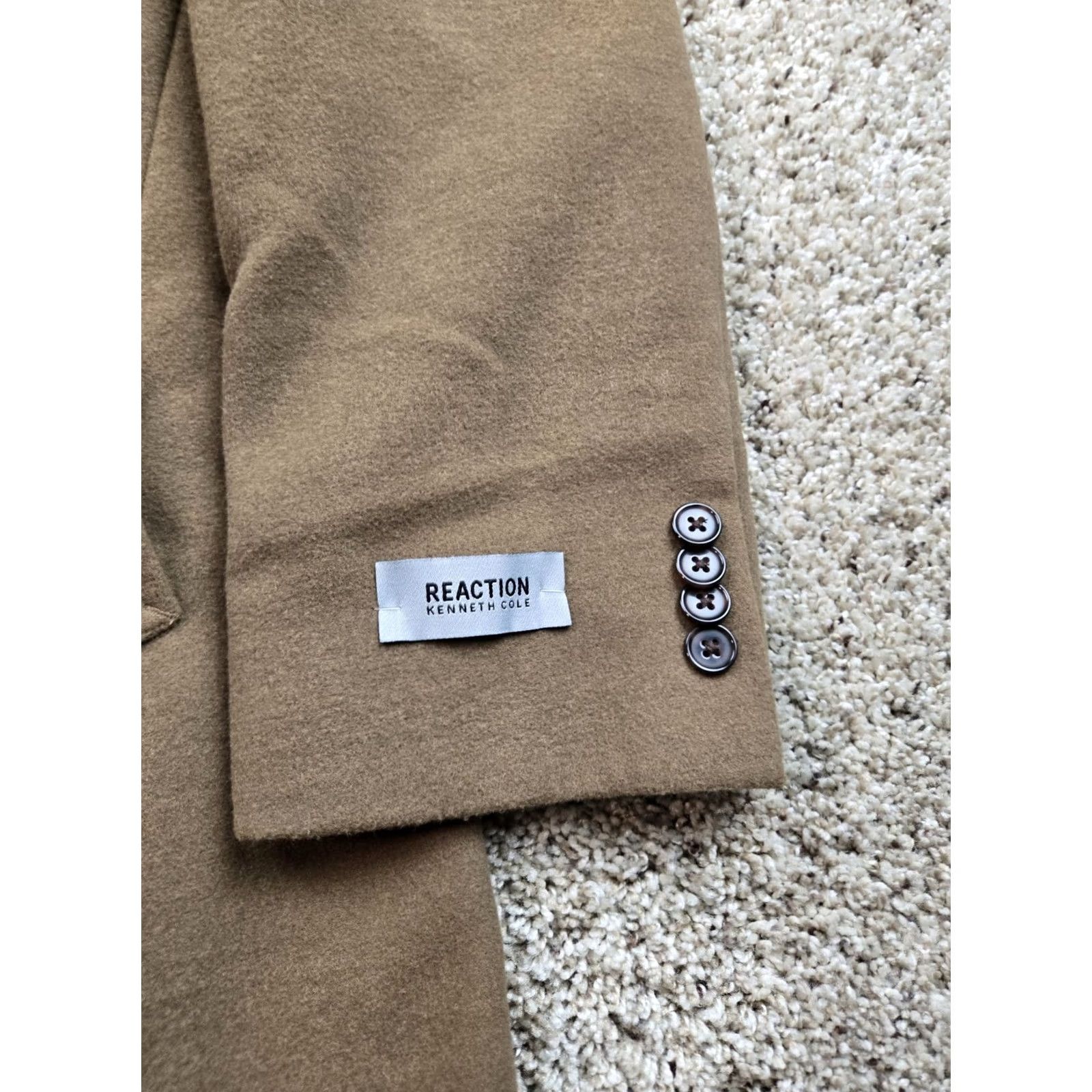 Kenneth Cole VINTAGE Kenneth Cole Reaction Overcoat Mens 36R Brown Stretch 3 Button Pockets NWT Size US XXS / EU 40 - 3 Thumbnail