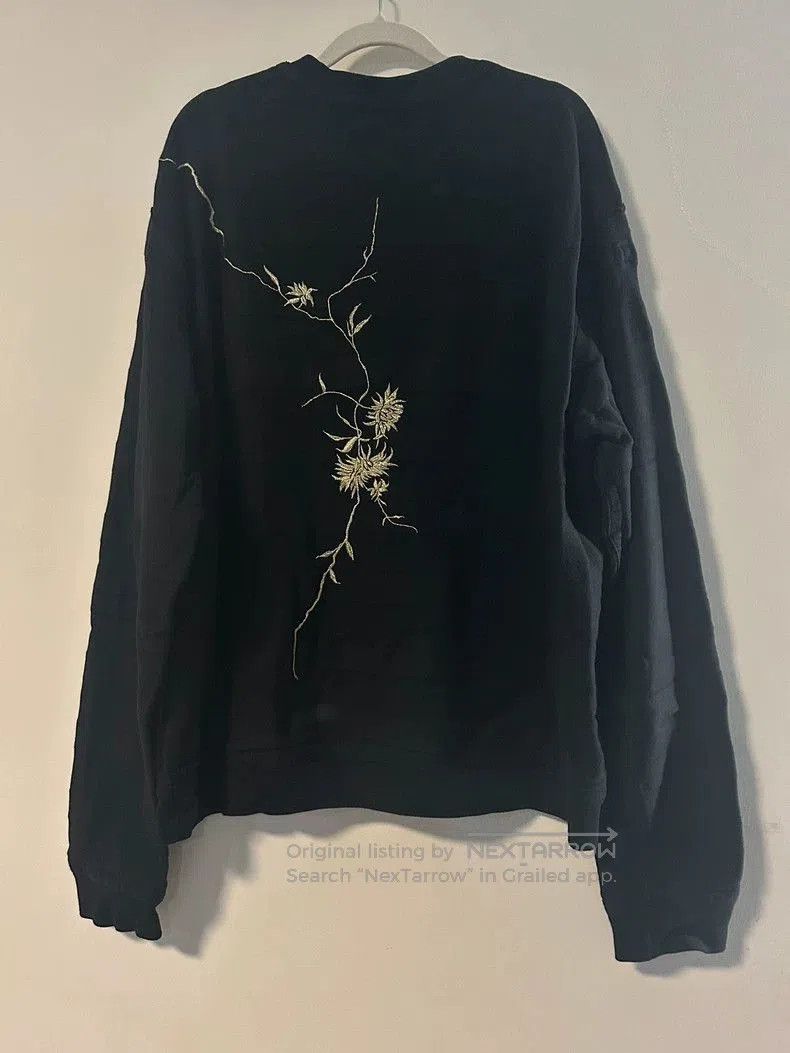 Haider Ackermann Haider Ackermann Black Floral Embroidered Sweatshirt. Size US XS / EU 42 / 0 - 2 Thumbnail
