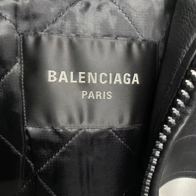 Balenciaga Balenciaga Black 3m Reflective Striped Leather Jacket Size US L / EU 52-54 / 3 - 3 Thumbnail