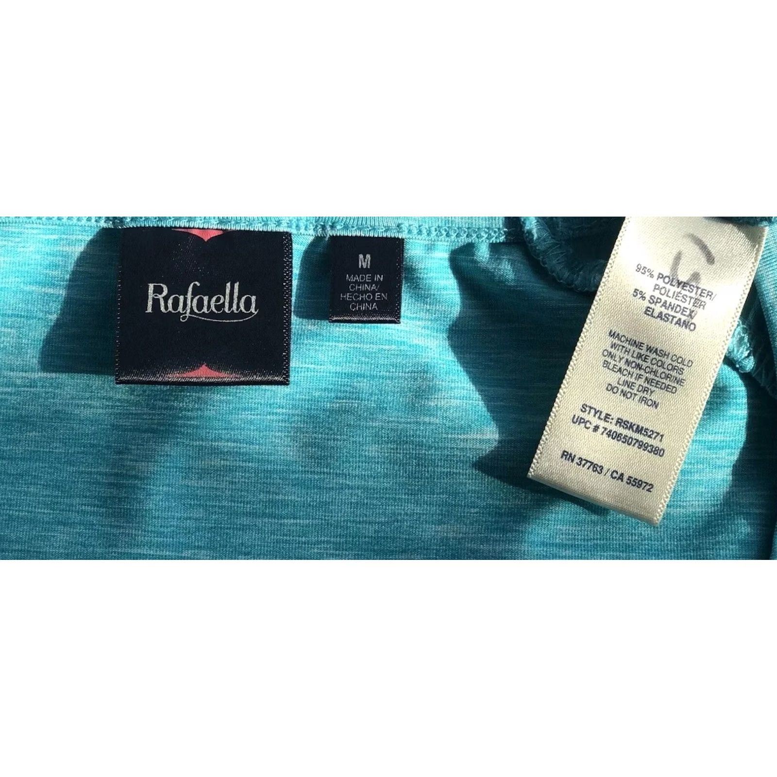 Vintage VINTAGE Rafaella Teal Blouse Shirt Cap Sleeve Scoop Neck Ruffles 90s Boho Casual Workwear Womens M Size M / US 6-8 / IT 42-44 - 5 Thumbnail