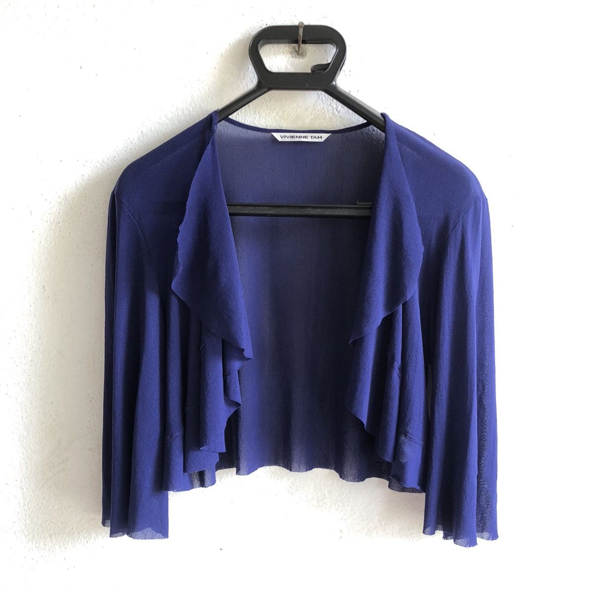 Cardigan Royal Blue Chiffon Shrug VIVIENNE TAM Chiffon Bolero