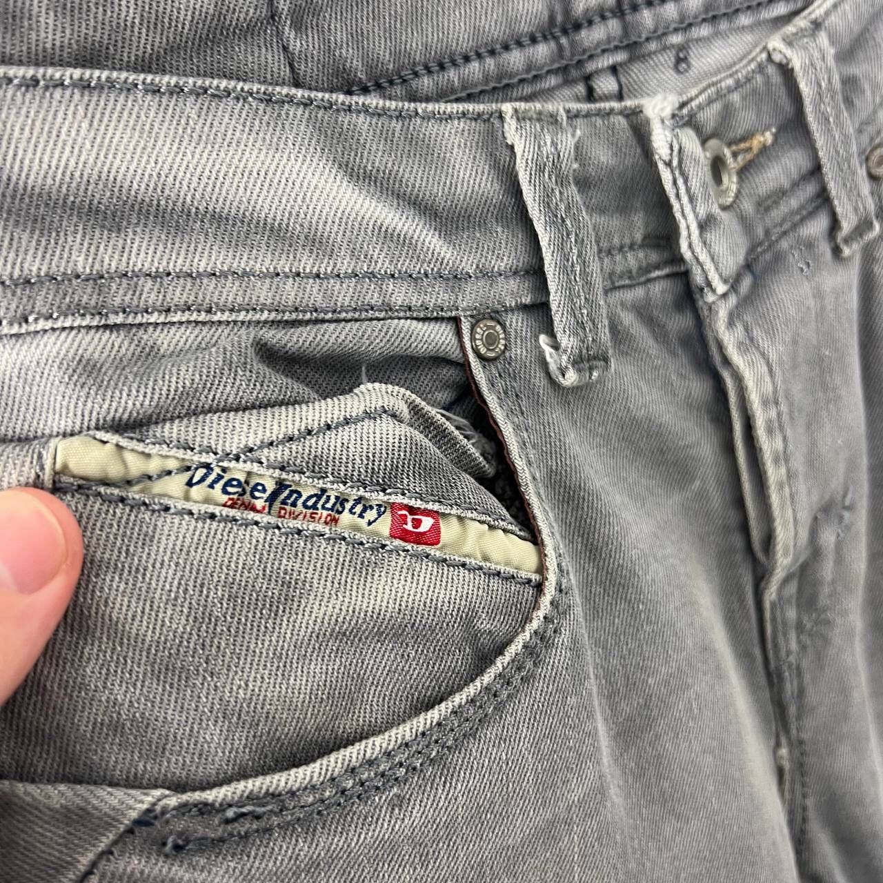 Diesel Y2k Rare Diesel Denim Pants Slim Dark Gray Vintage Size US 30 / EU 46 - 7 Thumbnail