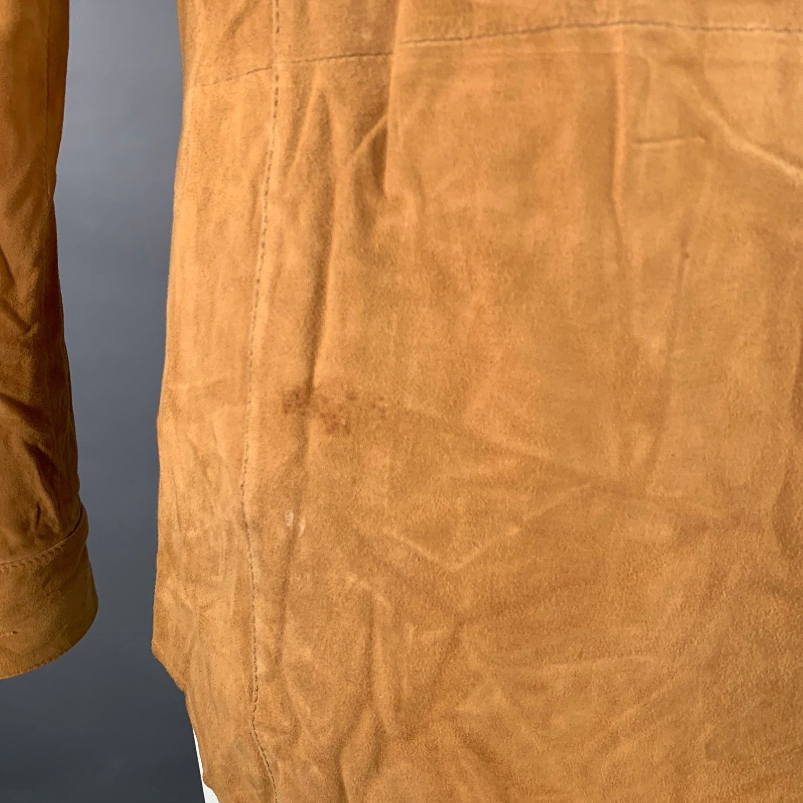 Dolce & Gabbana Camel Suede Military Two Pockets Epaulets Long Sleeve Shirt Size US XS / EU 42 / 0 - 5 Thumbnail