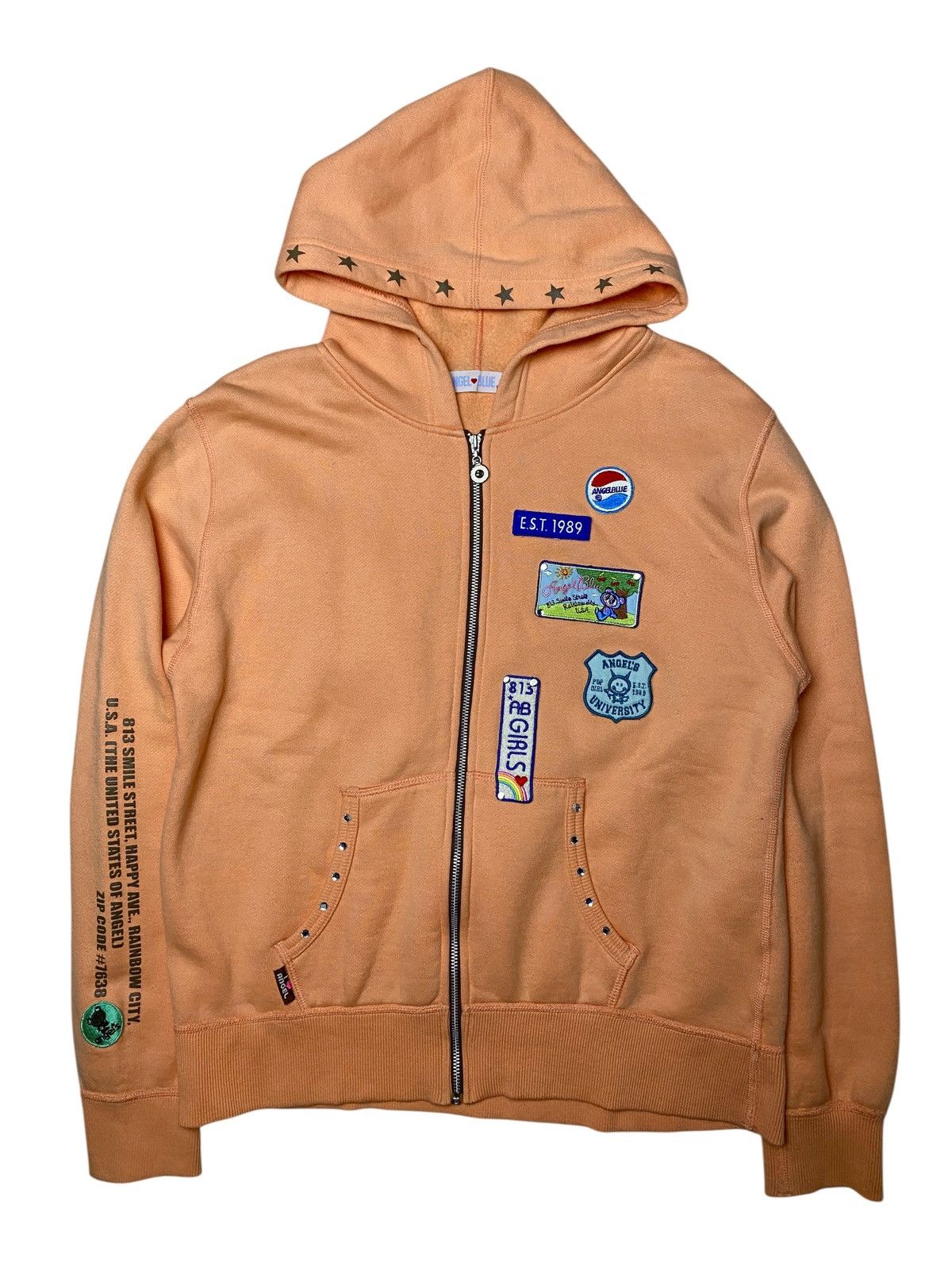 Angel Blue Angel Blue Orange Patchwork Y2K Hoodie | Grailed