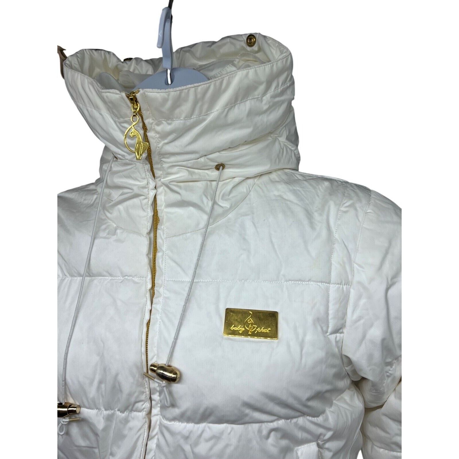 Vintage Baby Phat White Down Puffer Zip Hood Vintage Jacket Medium Size M / US 6-8 / IT 42-44 - 17 Thumbnail
