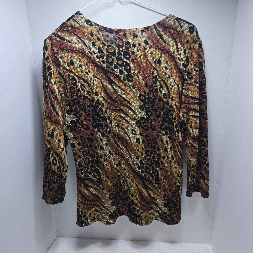 Industry of All Nations Women's Notations Long Sleeve Tee M Brown Black Animal Print Size M / US 6-8 / IT 42-44 - 5 Thumbnail