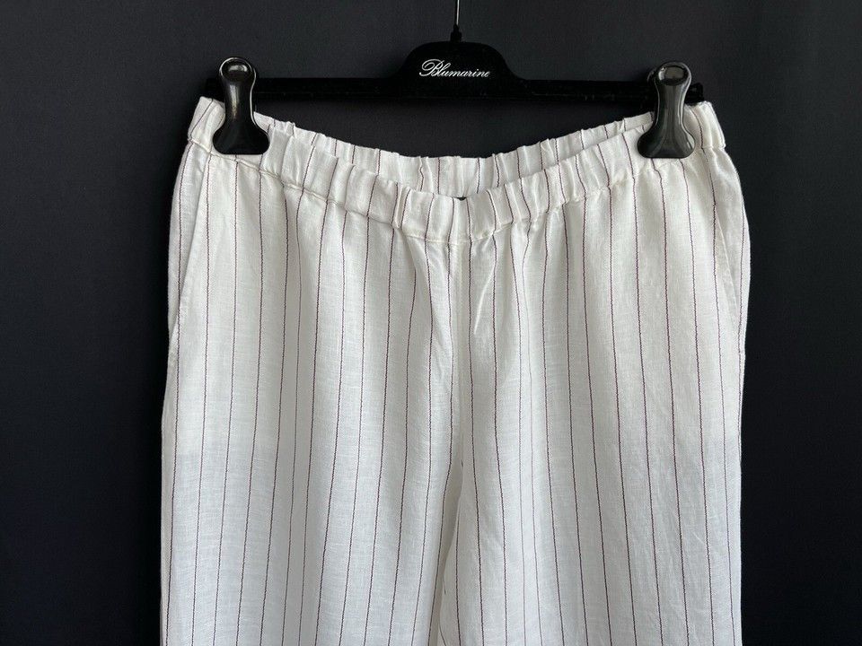 Other Persona by Marina Rinaldi Linen Blend Pants White US 10 Size 32" / US 10 / IT 46 - 19 Thumbnail