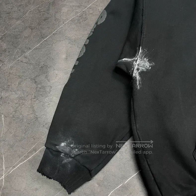 Balenciaga Balenciaga Splattered Destruction Distressed Mud Dye Hoodi Size US M / EU 48-50 / 2 - 2 Thumbnail