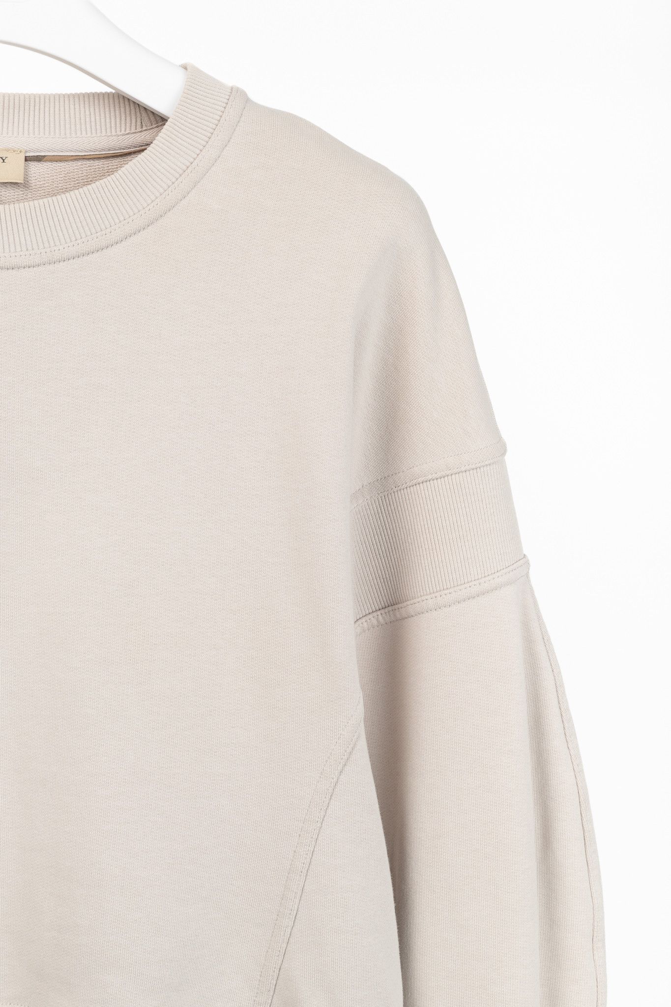 Burberry Burberry Beige Cotton French-Terry Ribbed-Trim Sweatshirt Size S / US 4 / IT 40 - 5 Thumbnail