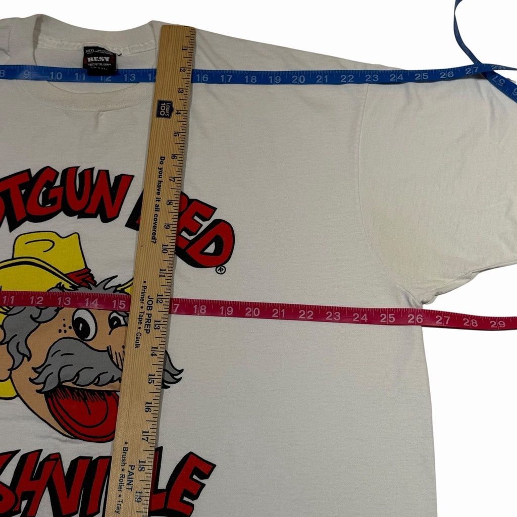 Fruit Of The Loom Shotgun Red Nashville Tee 3X USA Single Stitch Autographed Size US XXL / EU 58 / 5 - 7 Thumbnail