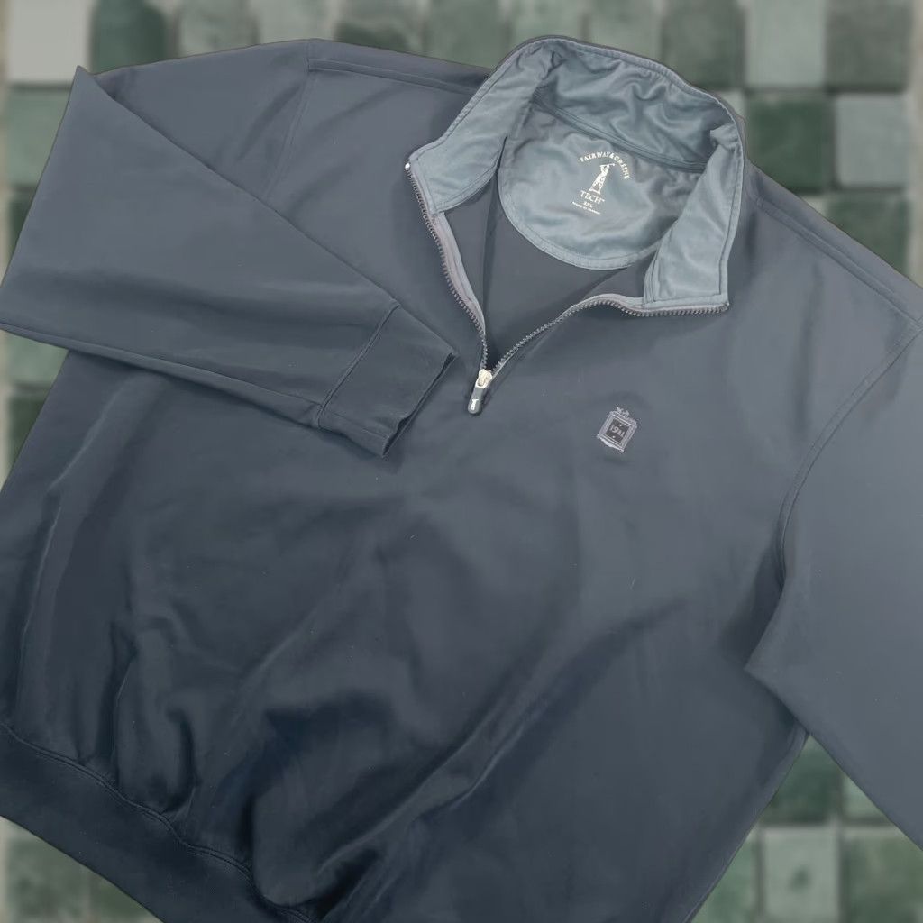 Logo 7 Fairway & Greene Tech 1/4 Zip Pullover Jacket Men 2XL Black Logo Golf Weatherproof Casual Performance Size US XXL / EU 58 / 5 - 1 Thumbnail