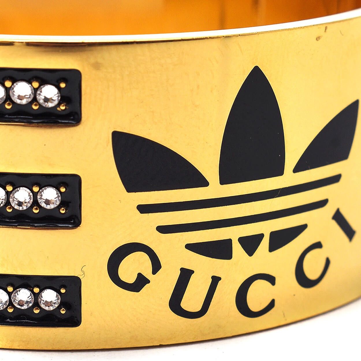 Adidas × Gucci Adidas x Gucci Enemel Cuff Trefoil Crystal Bracelet Size ONE SIZE - 3 Thumbnail
