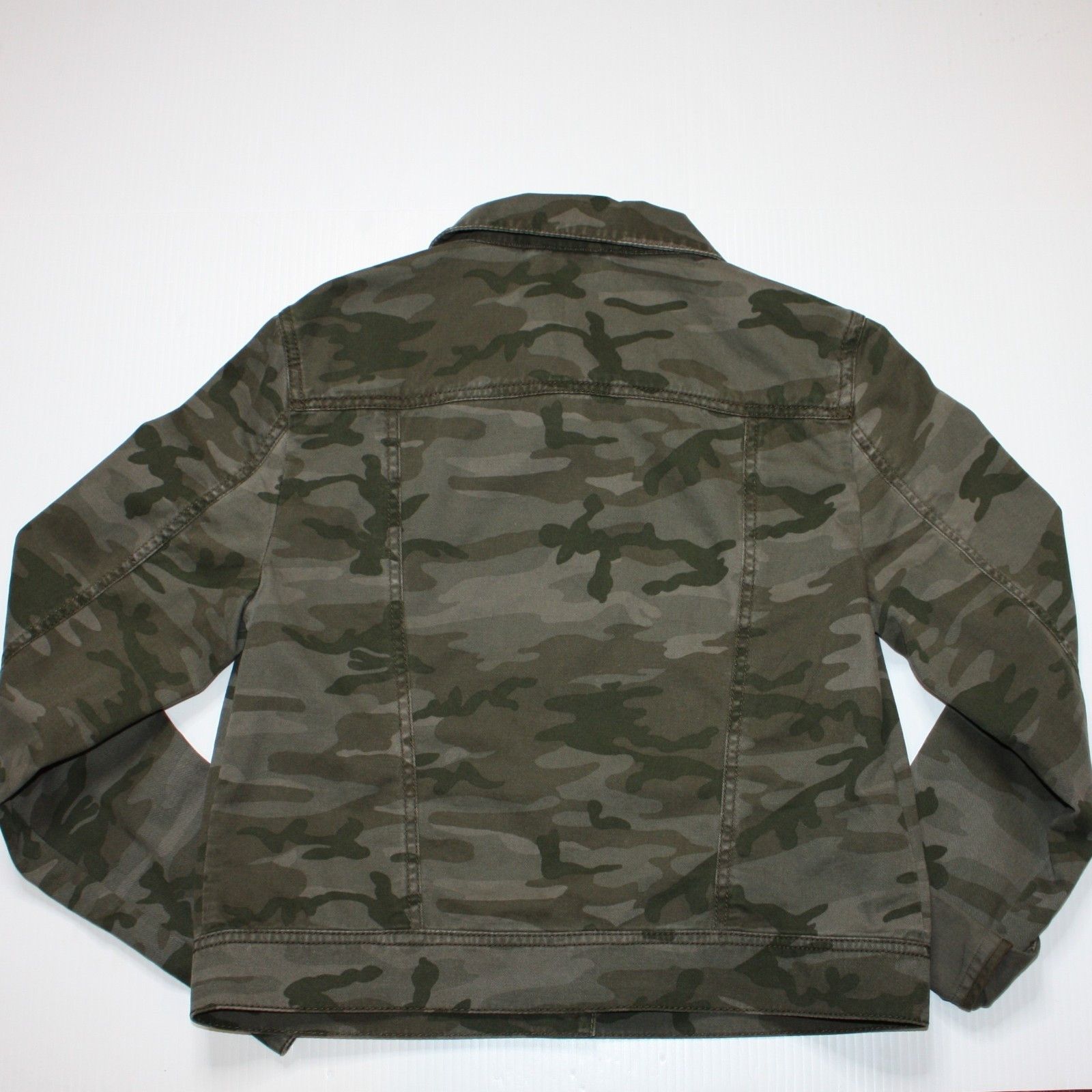Loft Cropped Green Camo Print Twill Jacket in size Small MSRP $98 Size S / US 4 / IT 40 - 5 Thumbnail