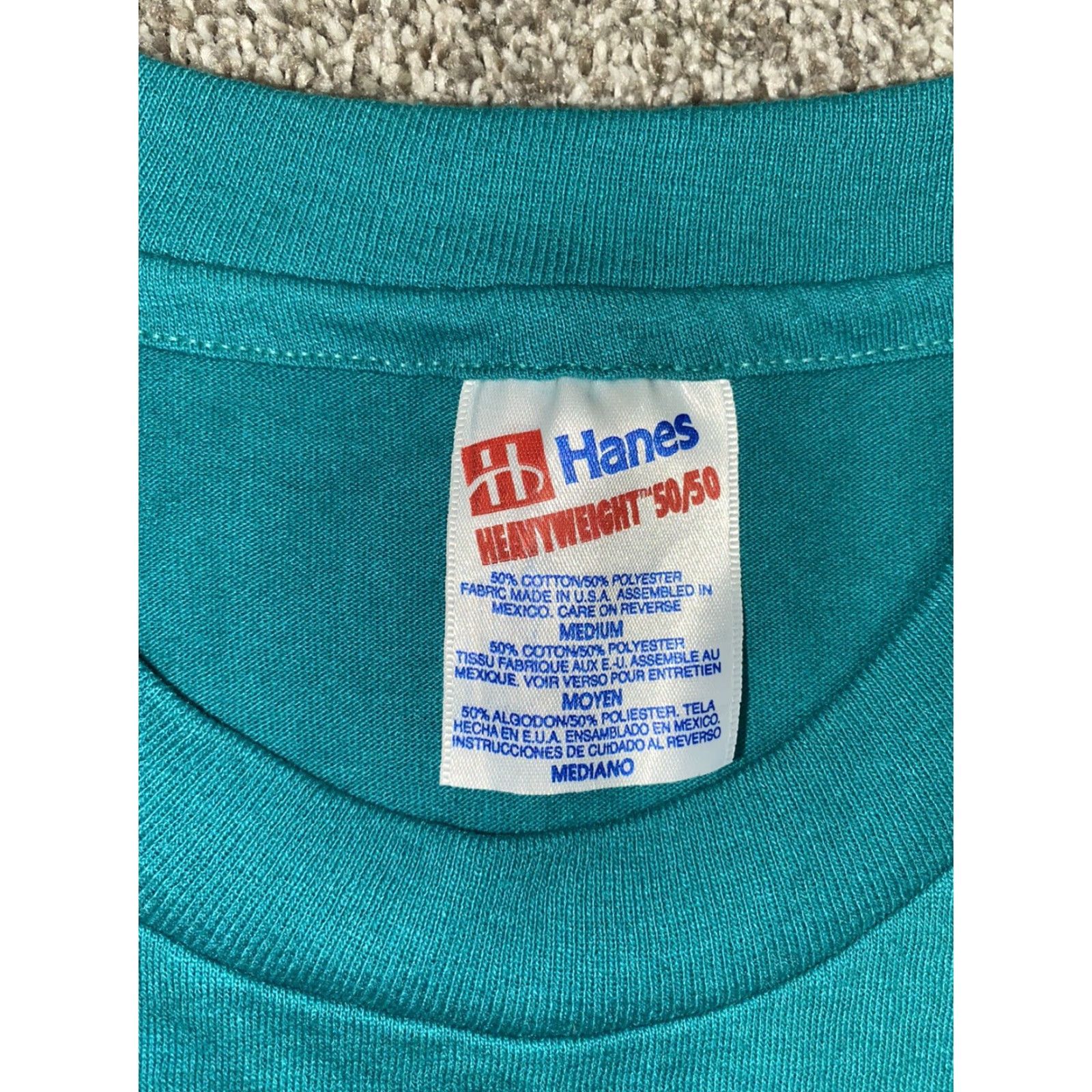 Hanes VINTAGE Hanes Heavyweight 50/50 T Shirt USA Mens M Blue Shirt Size US M / EU 48-50 / 2 - 3 Thumbnail