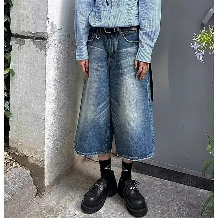 Japanese Brand Retro loose wide leg denim shorts Size US 32 / EU 48 - 5 Thumbnail