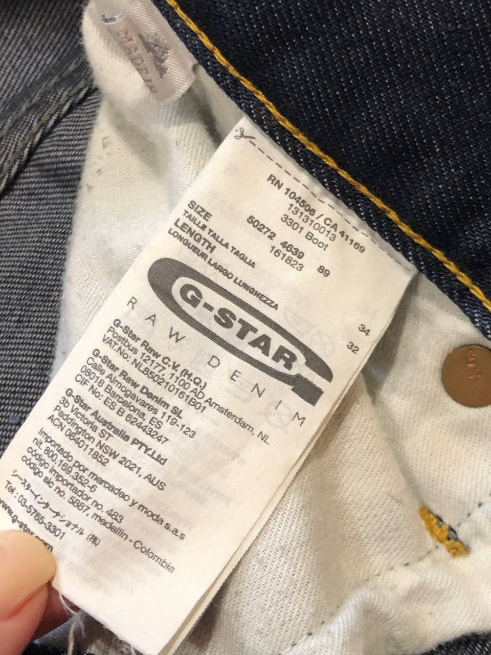 G-Star jeans blue G-Star Raw Y2K logo Vintage streetwear Size US 34 / EU 50 - 4 Thumbnail