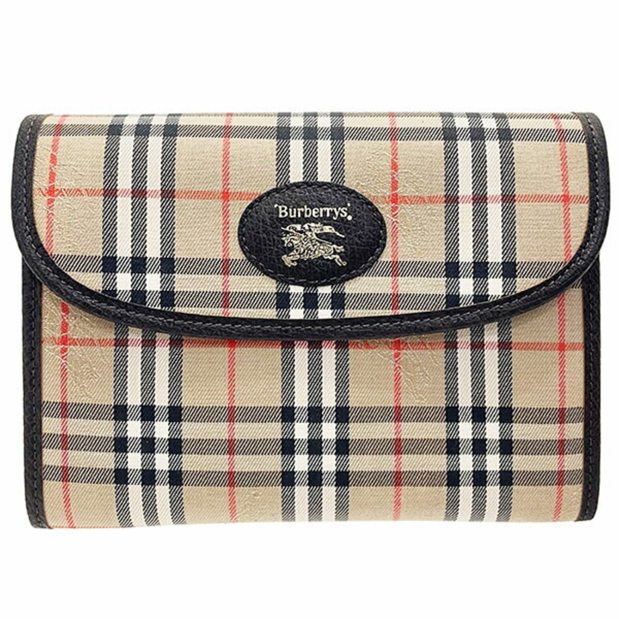 Burberry Burberry Pouch, Check Multi-Pouch, Canvas and Leather, Beige Dark Brown, BURBERRY Burberrys, Multi-Case, XW-16885 Size ONE SIZE - 1 Thumbnail