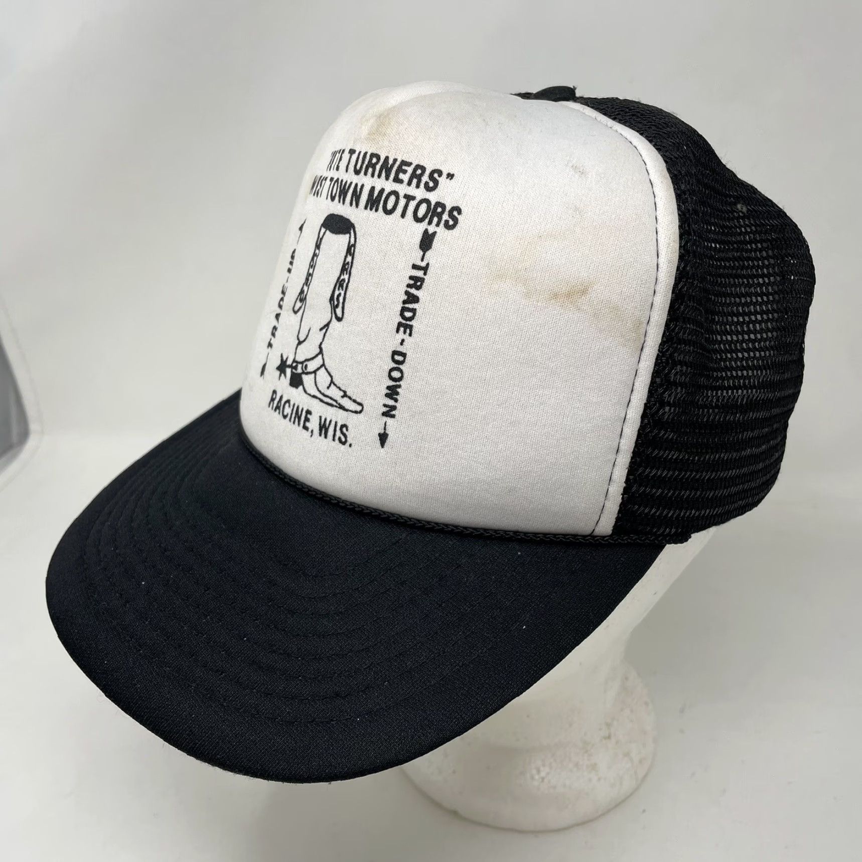 Vintage VINTAGE Pete Turners West Town Motors RACINE WISCONSIN Trucker Hat Snapback SD24 Men One Size Gray Hat Size ONE SIZE - 3 Thumbnail