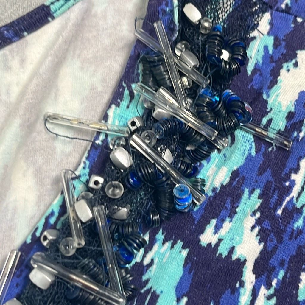 Other Cabana Life Small Blue Print Beaded Drawstring Batwing Sleev Size S / US 4 / IT 40 - 5 Thumbnail